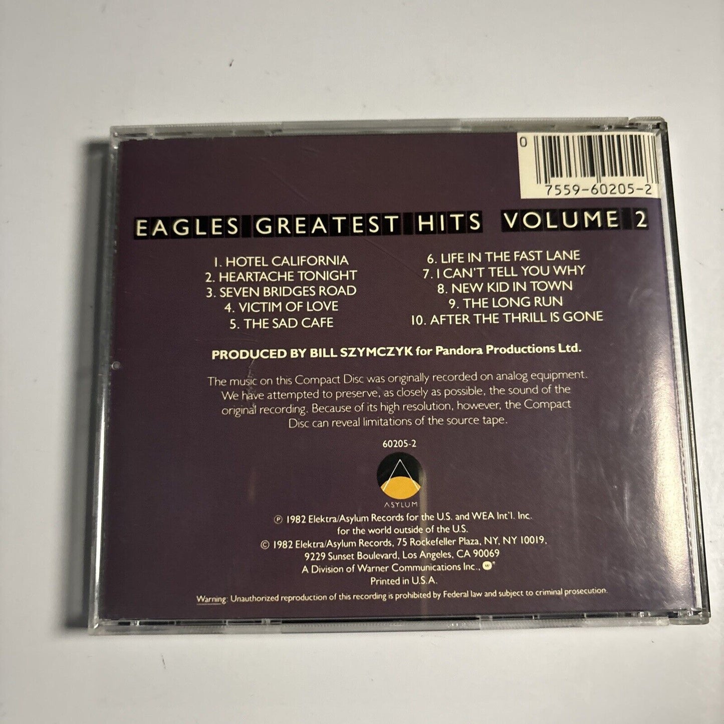 Eagles - Eagles Greatest Hits Volume 2 (CD, 1982) Asylum Records