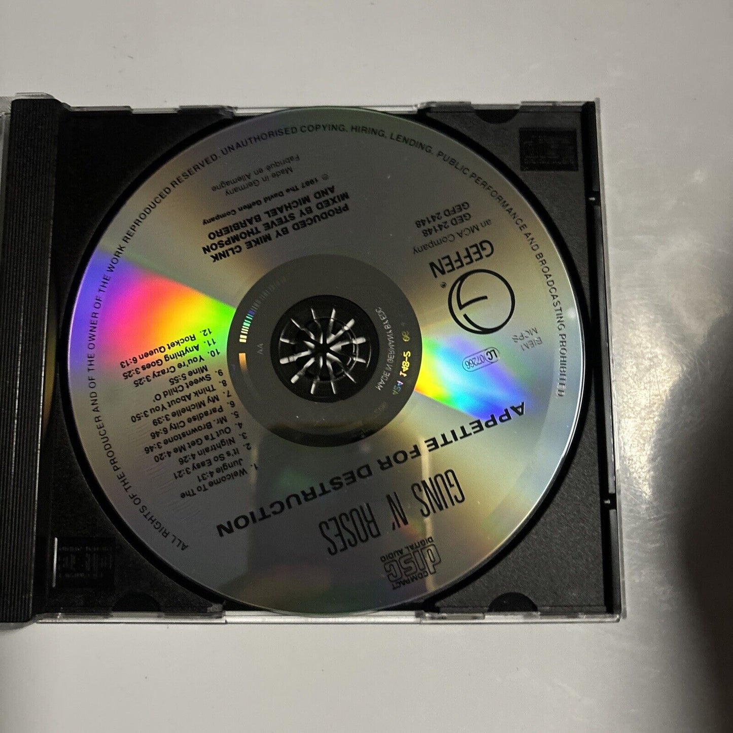Guns N' Roses - Appetite For Destruction (CD, 1987)  Geffen Records 924 148-2