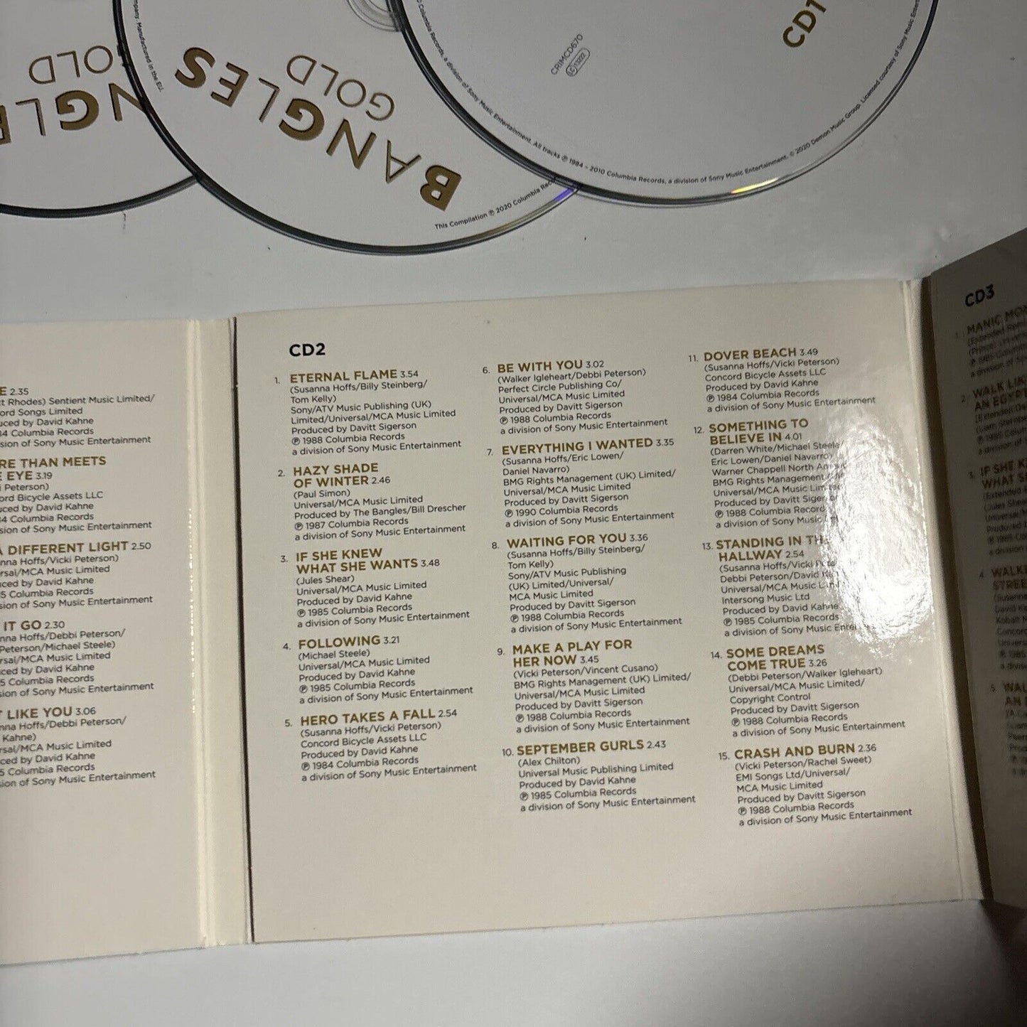 Bangles - Gold (CD, 2020, 3-Disc) Sony Music CRIMCD670