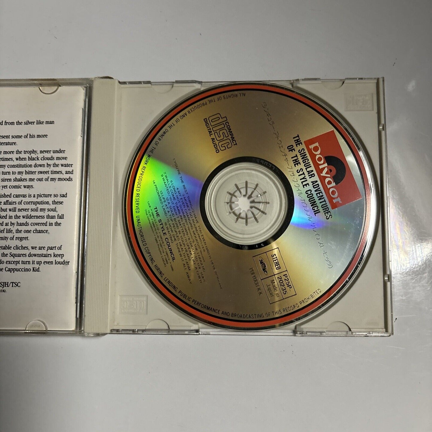 The Singular Adventures Of The Style Council (CD, 1989) Japan p25p-20235