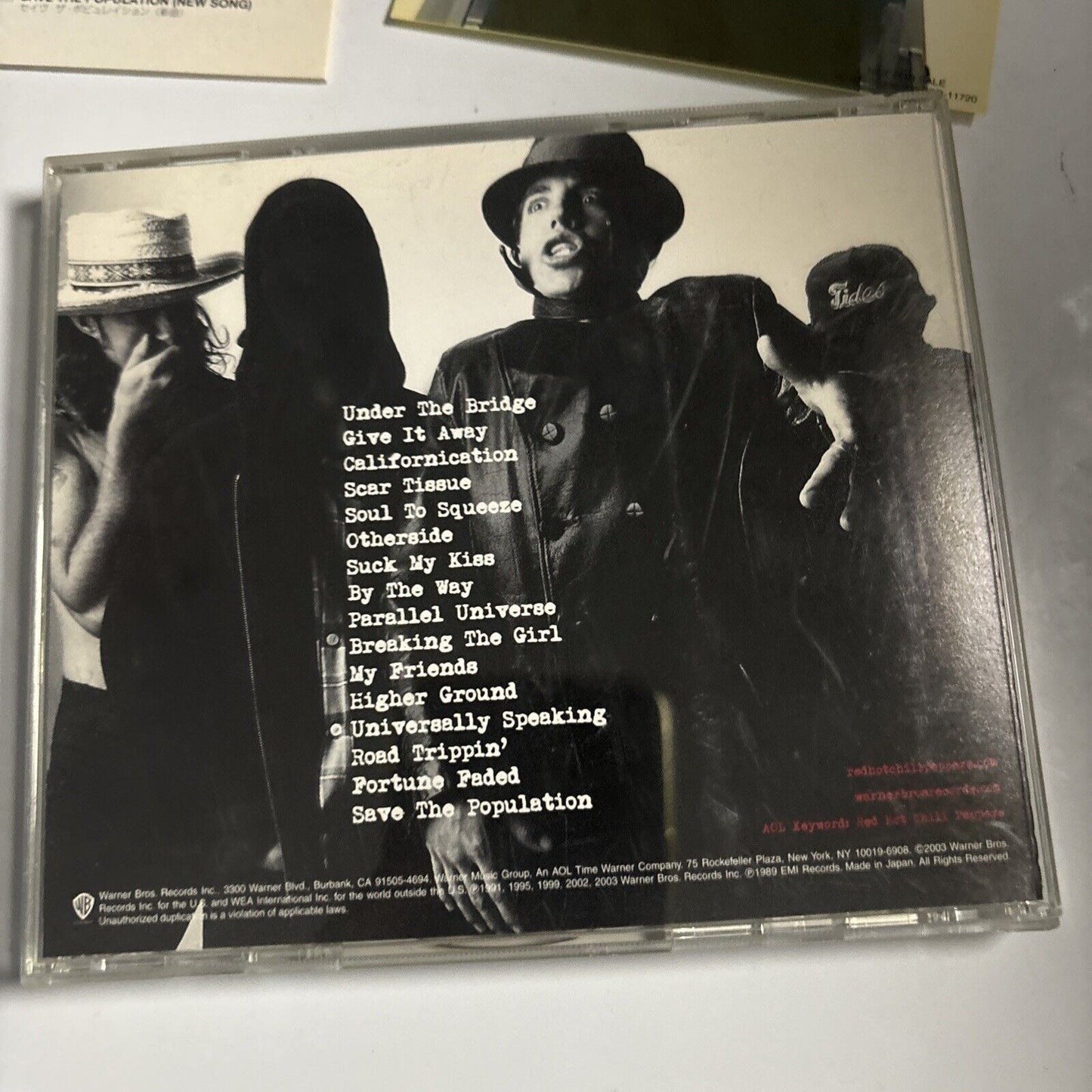 Red Hot Chili Peppers - Greatest Hits (CD, 2003) Japan wpcr-11720 Sticker