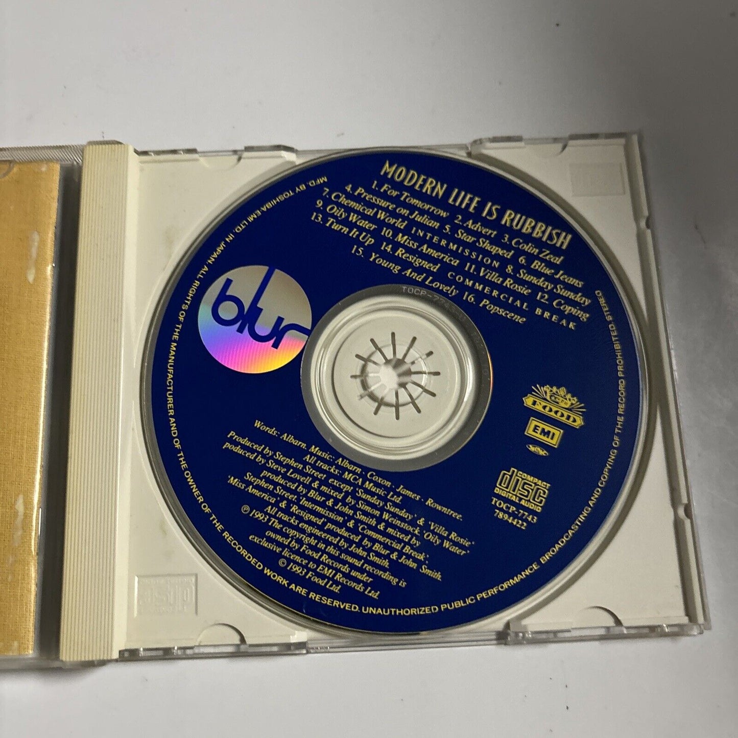 Blur - Modern Life Is Rubbish (CD, 1993) Japan tocp-7743