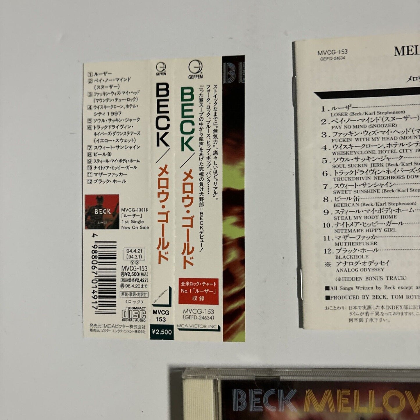 Beck - Mellow Gold [Japan Bonus Track] (CD, 1994) Japan mvcg-153 Obi