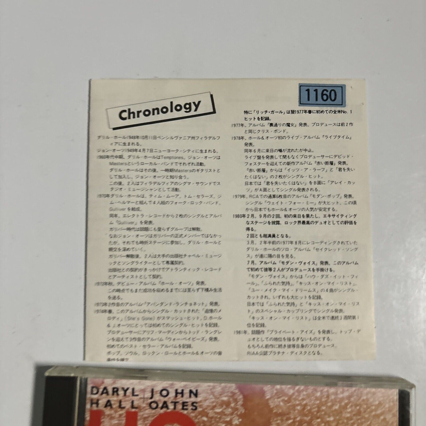 Daryl Hall + John Oates - H2O (CD, 1986) Japan r32p-1058