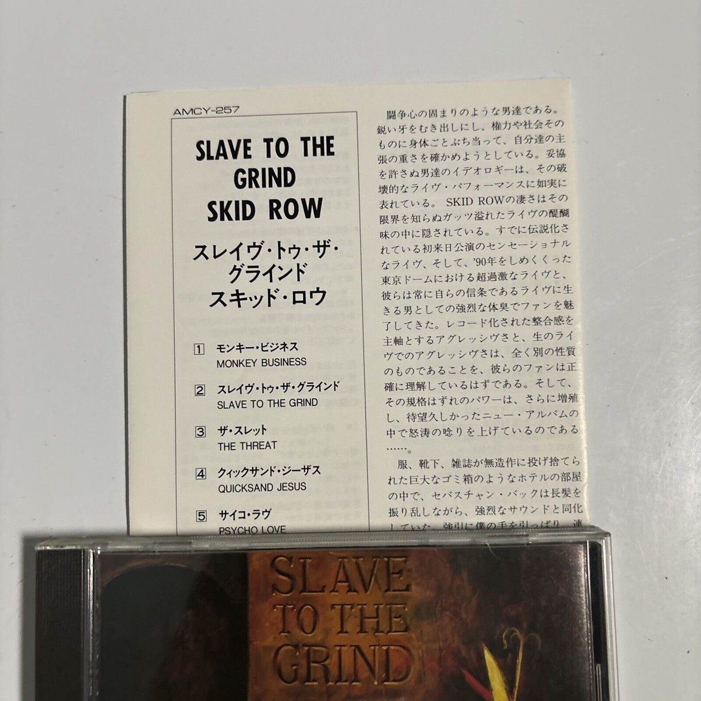 Skid Row - Slave To The Grind (CD, 1991) Japan amcy-257