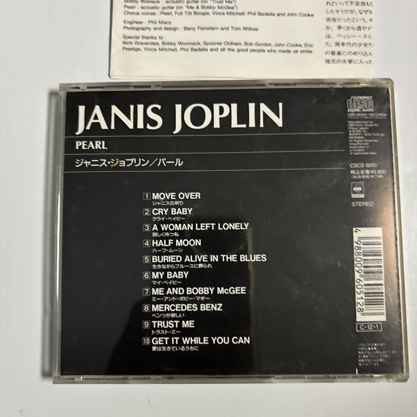 Janis Joplin - Pearl (CD, 1990) Japan CBS/Sony cscs-6051