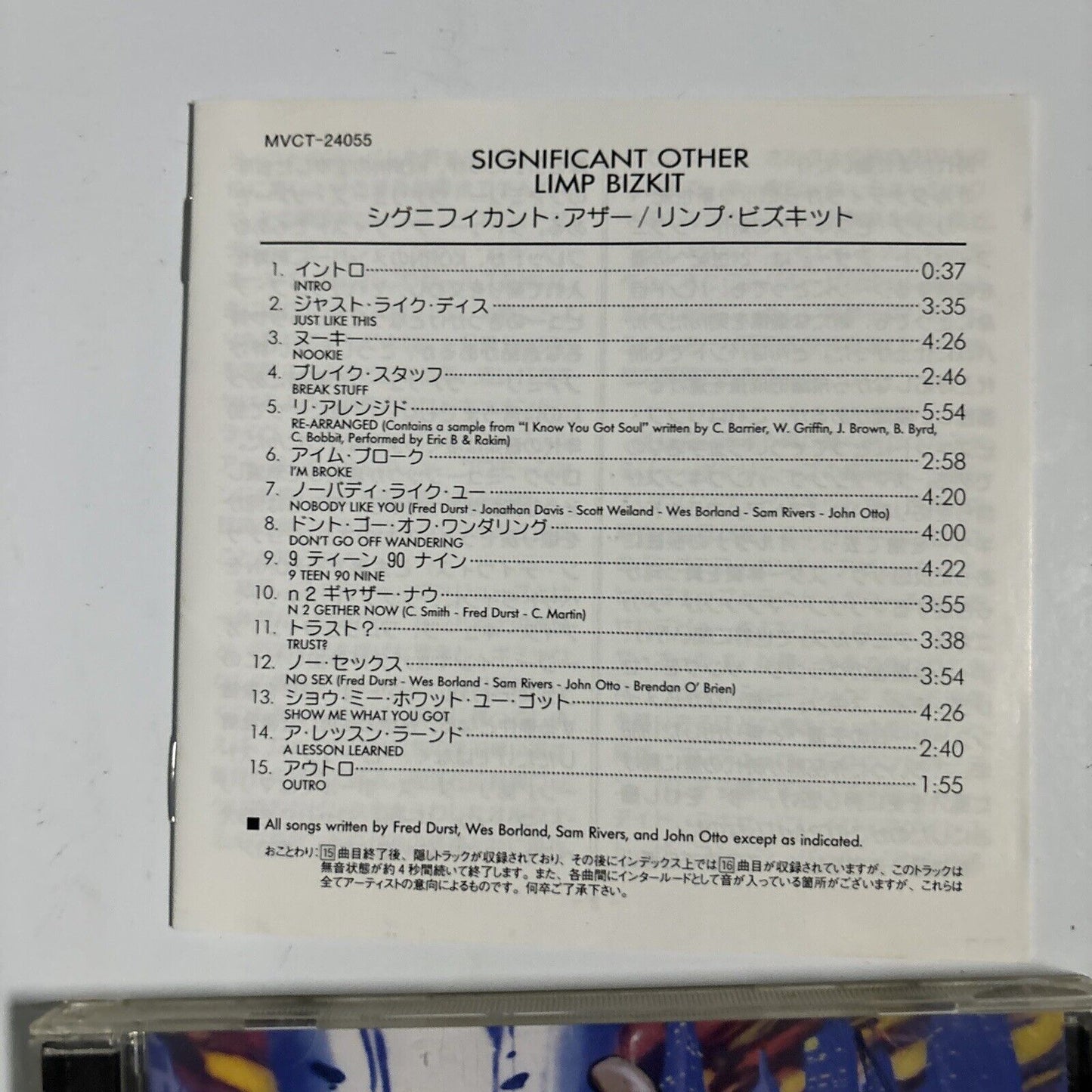 Limp Bizkit - Significant Other (CD, 1999) Japan MVCT-24055 Flip Records