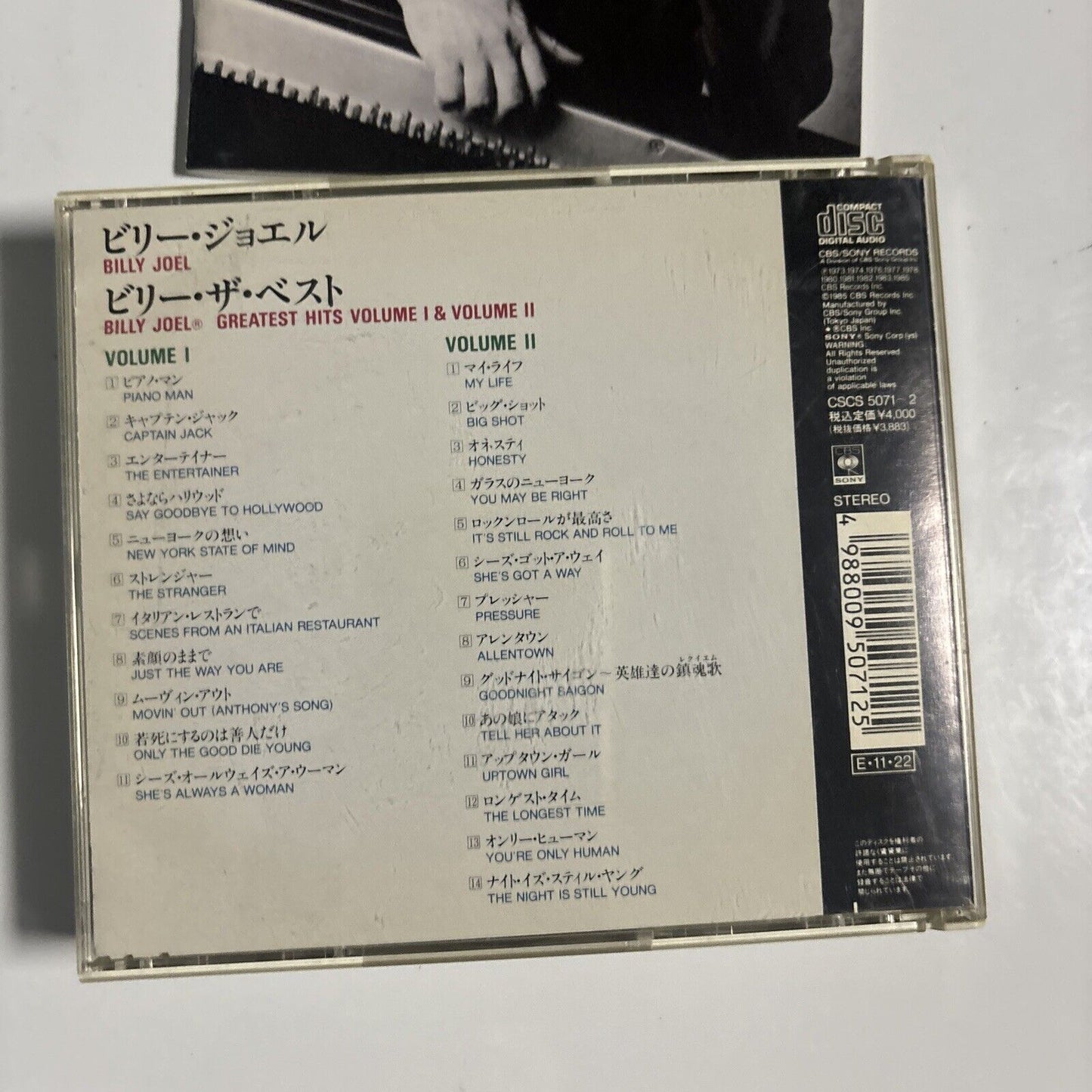 Billy Joel - Greatest Hits Volume I & Volume II (CD, 1989) Japan cscs-5071-2