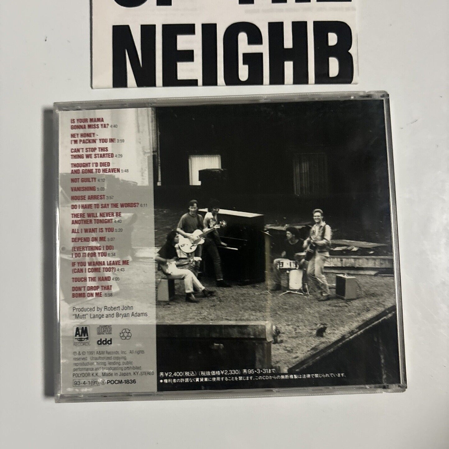 Bryan Adams - Waking Up The Neighbours (CD, 1993) Japan pocm-1836