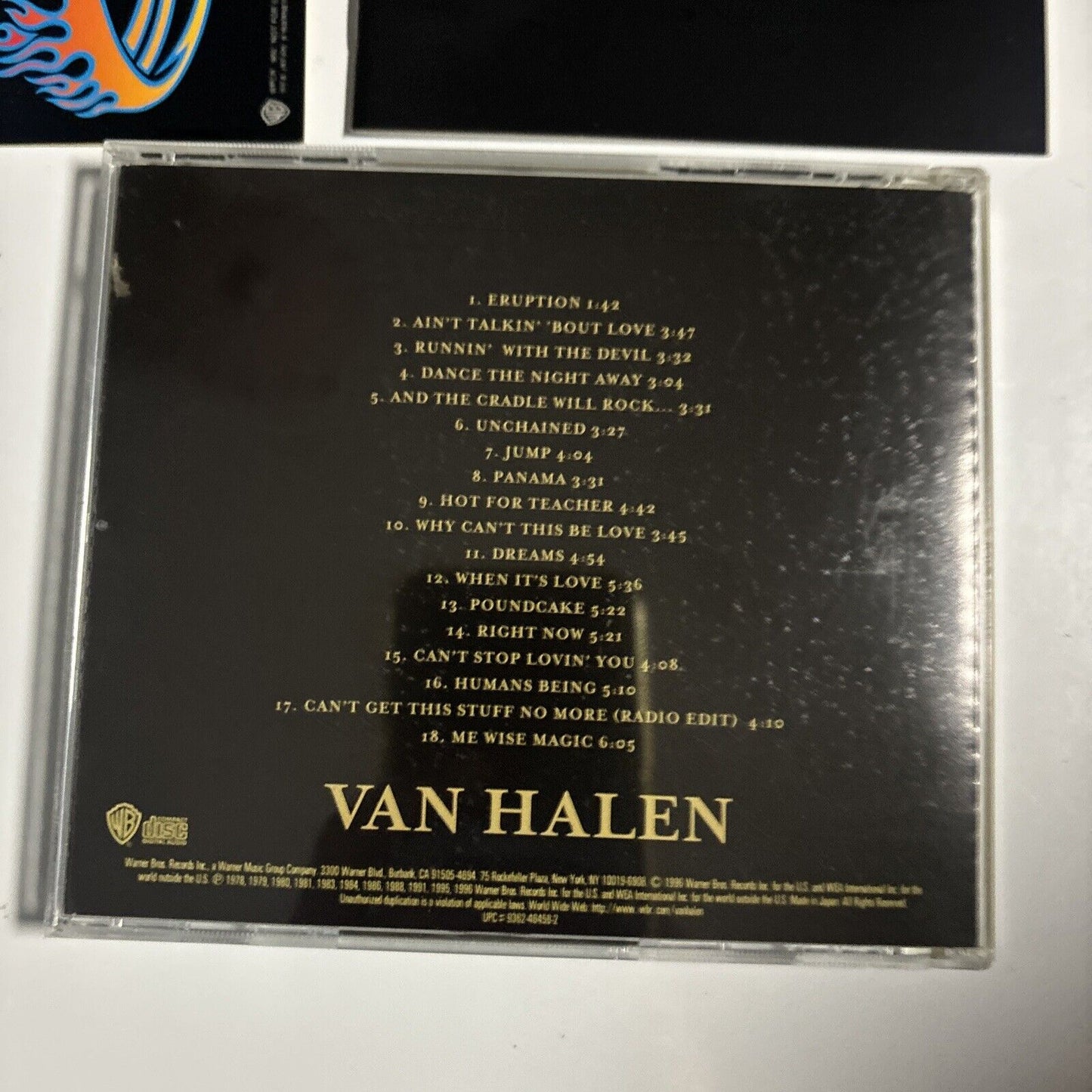 Van Halen - Best Of Volume 1 (CD, 1996) Japan wpcr-900 Sticker