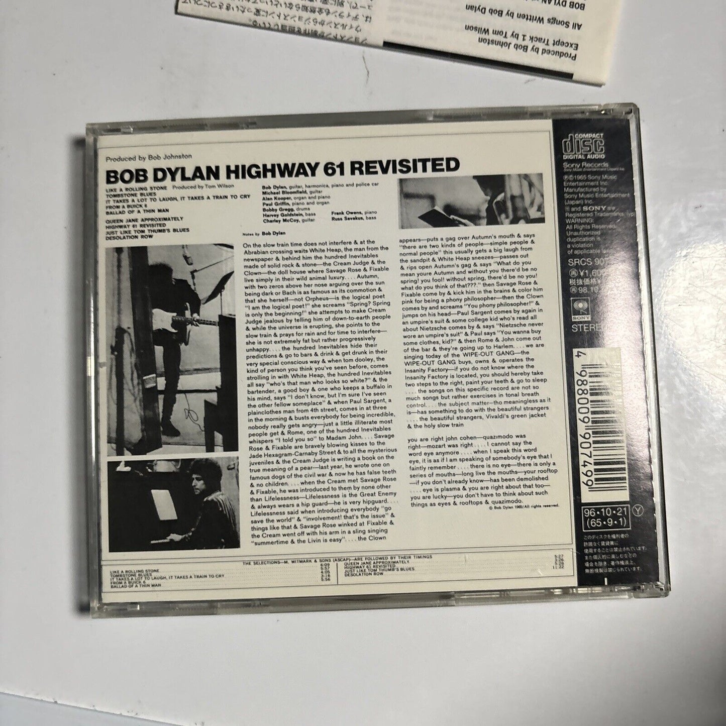 Bob Dylan - Highway 61 Revisited (CD, 1996) Japan SRCs-9074