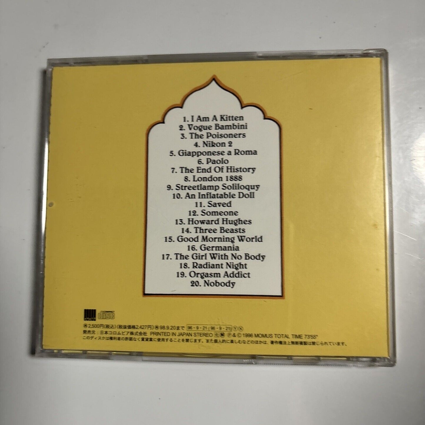 Momus - Twenty Vodka Jellies (CD, 1996) Japan COCY-80366