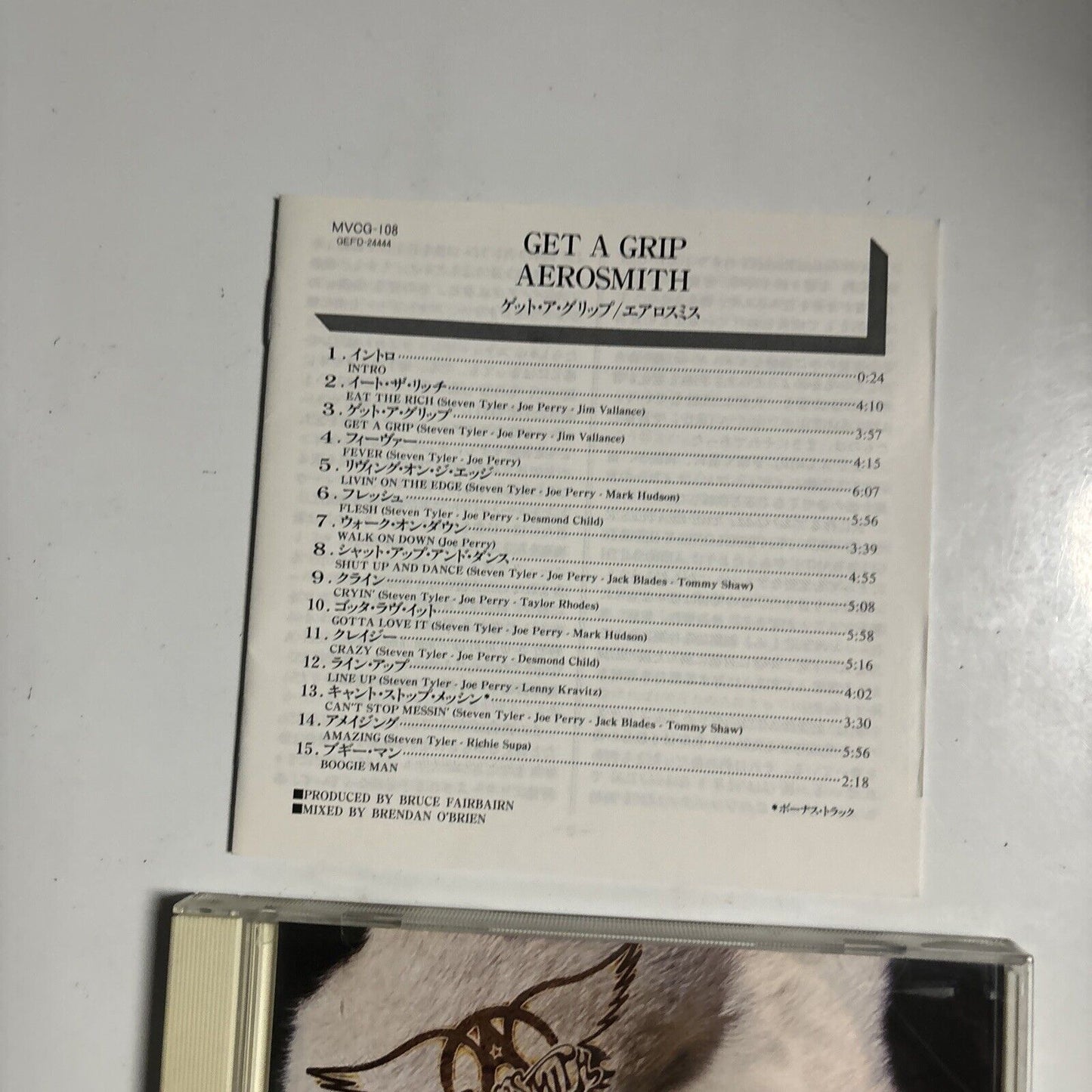 Aerosmith - Get A Grip (CD, 1993) Japan mvcg-108 Geffen Records