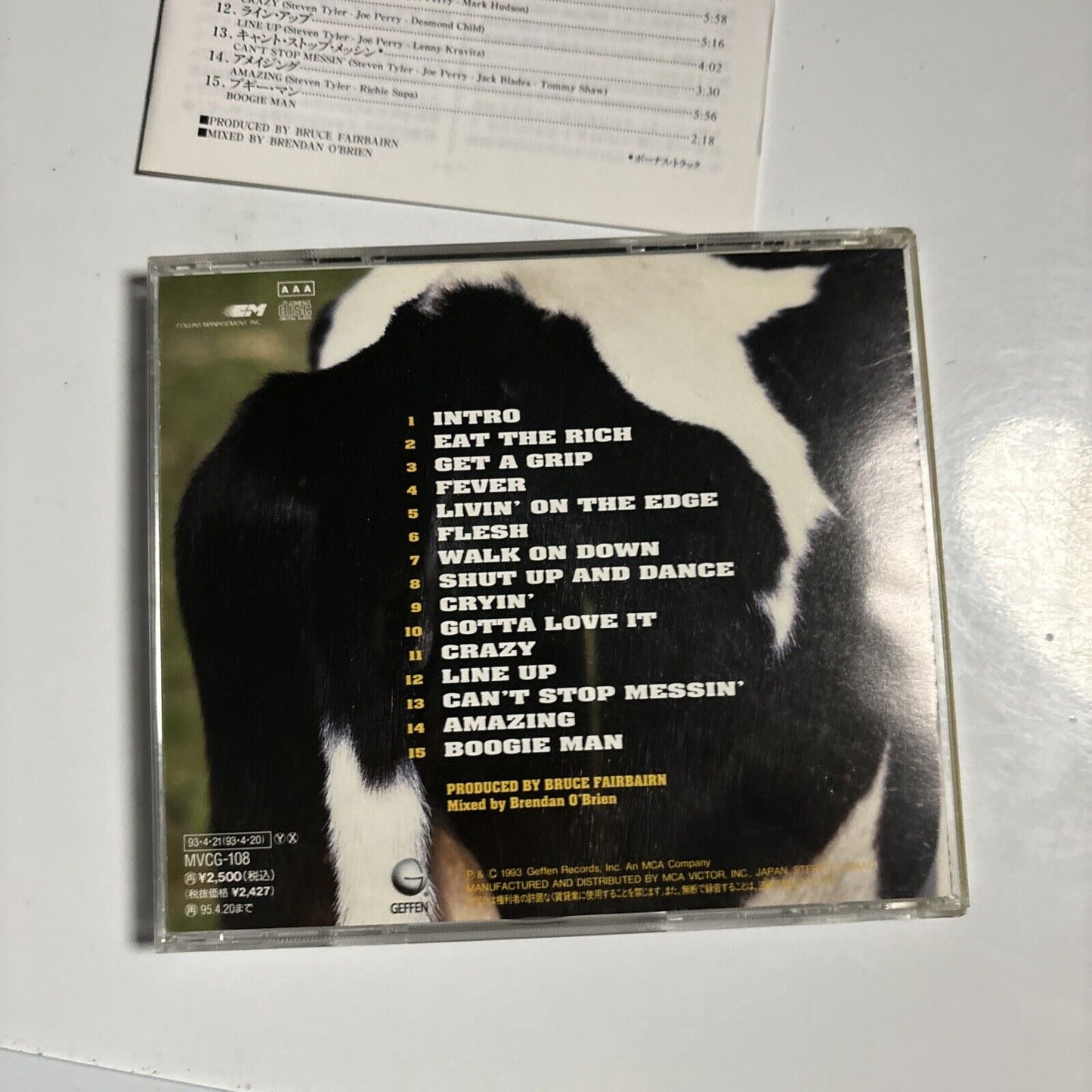 Aerosmith - Get A Grip (CD, 1993) Japan mvcg-108 Geffen Records