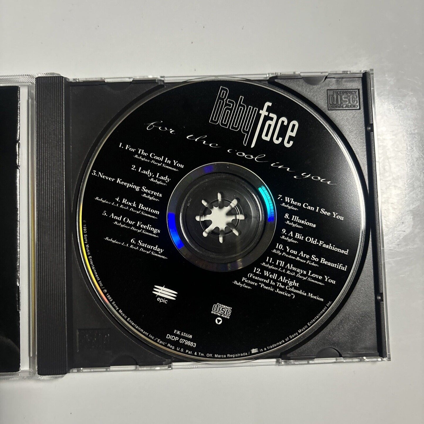 Babyface - For The Cool In You (CD, 1993) EK 53558