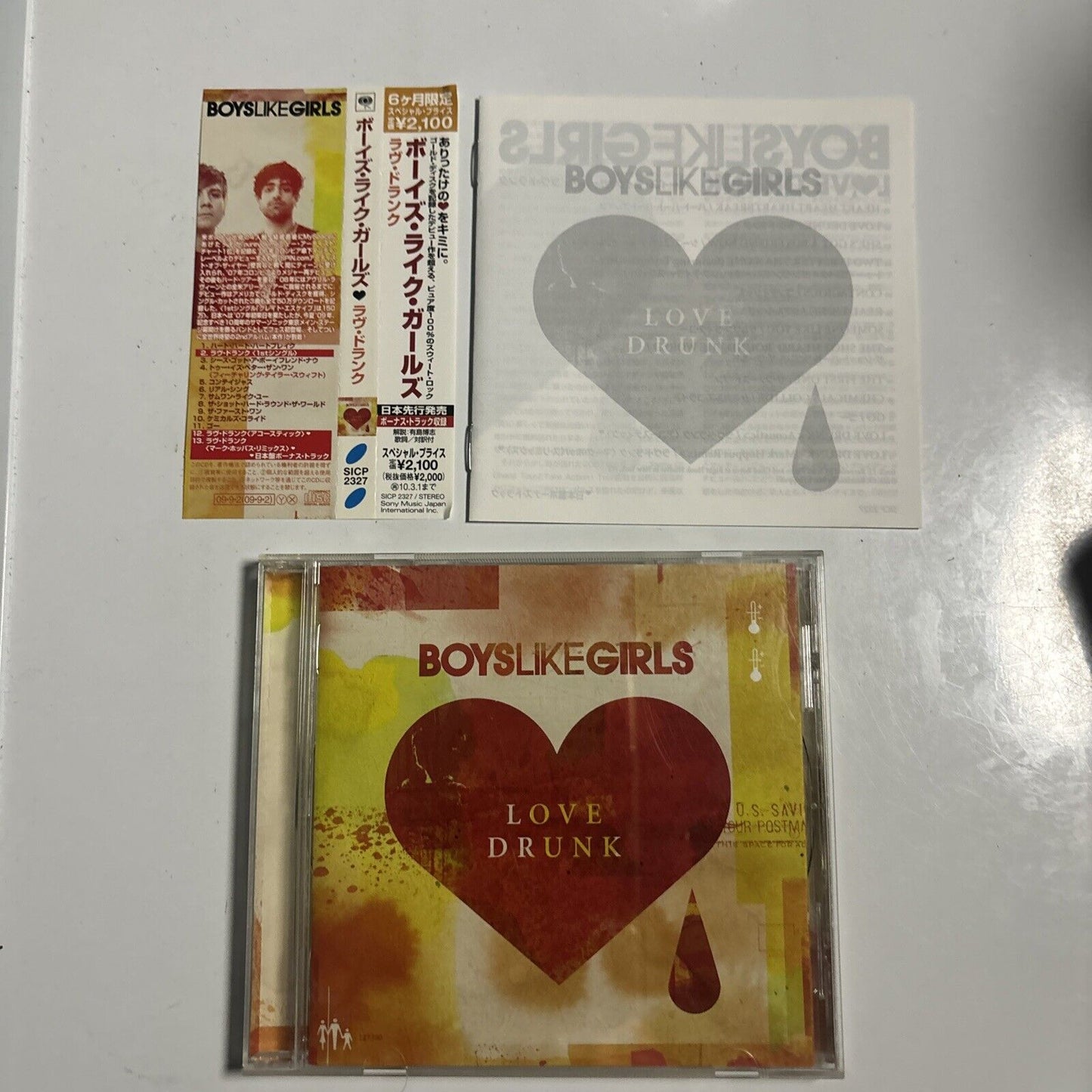 Boys Like Girls - Love Drunk [Japan Bonus Track] (CD, 2009) Japan sicp-2327