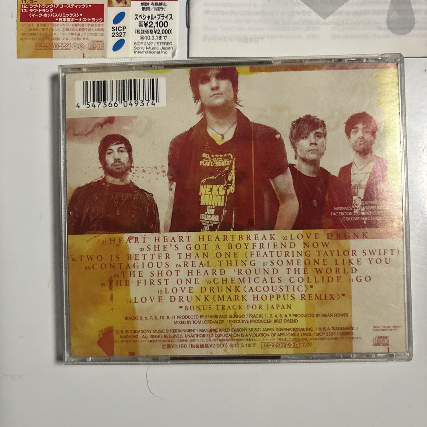 Boys Like Girls - Love Drunk [Japan Bonus Track] (CD, 2009) Japan sicp-2327