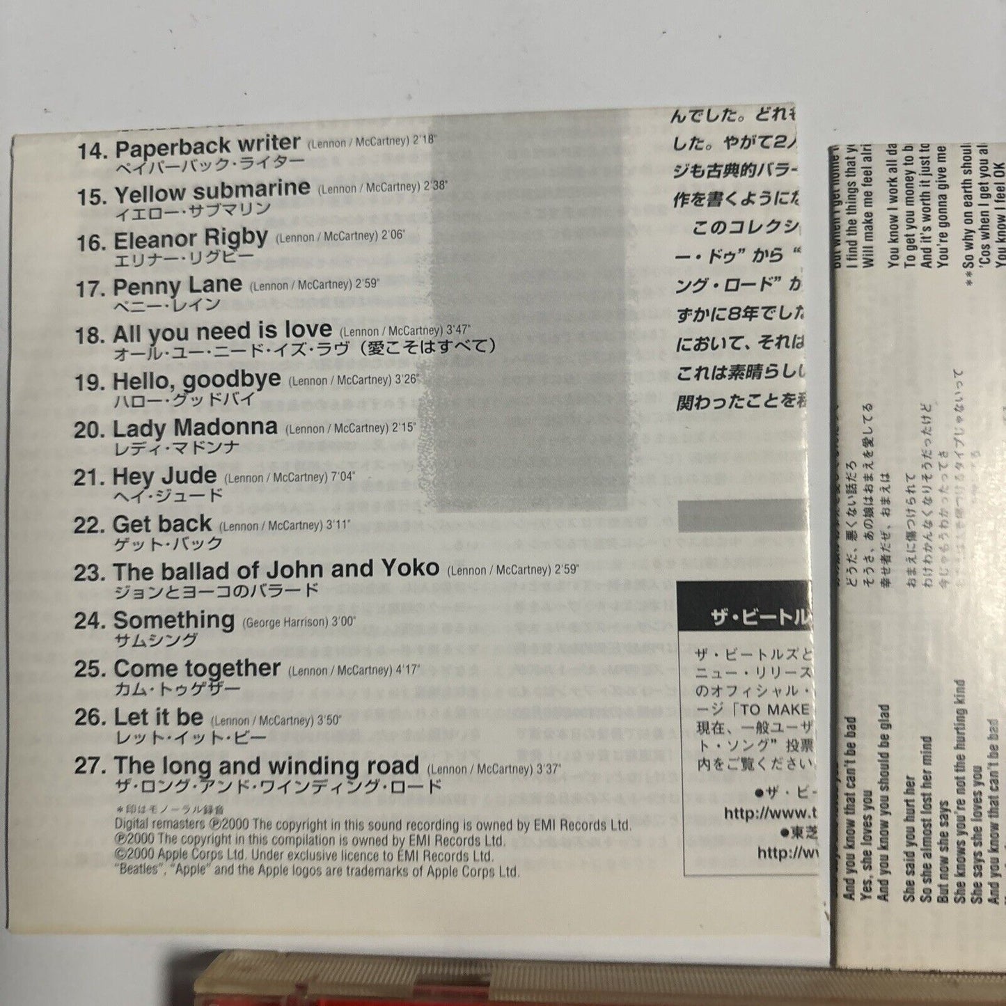 The Beatles - 1 (CD, 2000) Japan TOCP-65600