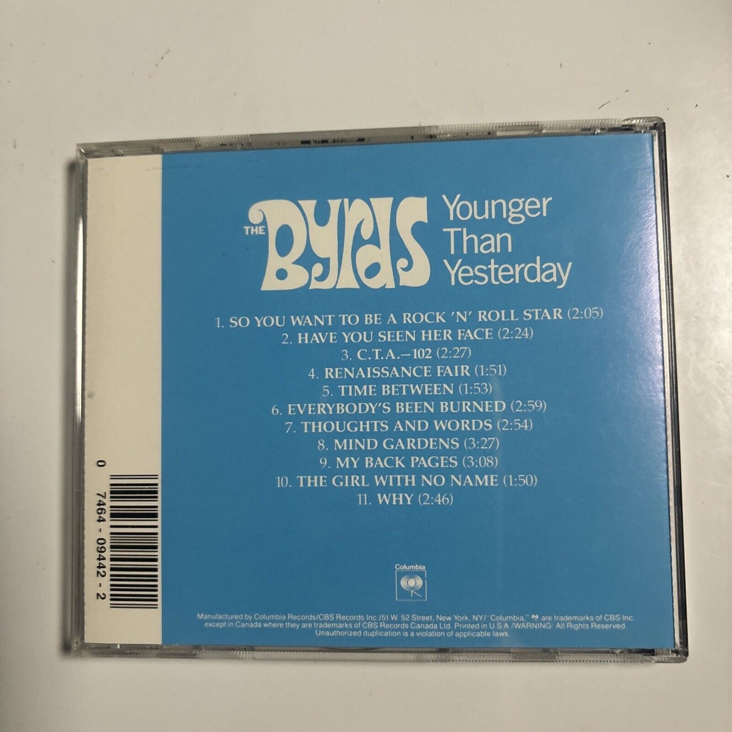 The Byrds - Younger Than Yesterday (CD, 1989) CK 9442