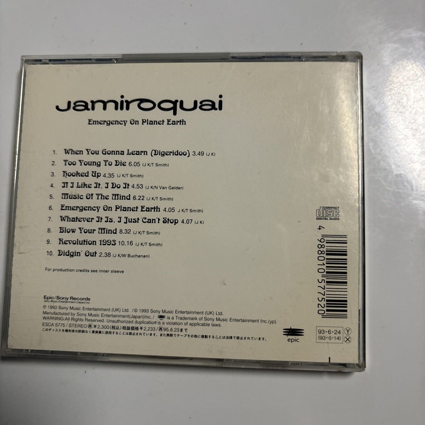 Jamiroquai - Emergency On Planet Earth (CD, 1993) Japan ESCA 5775