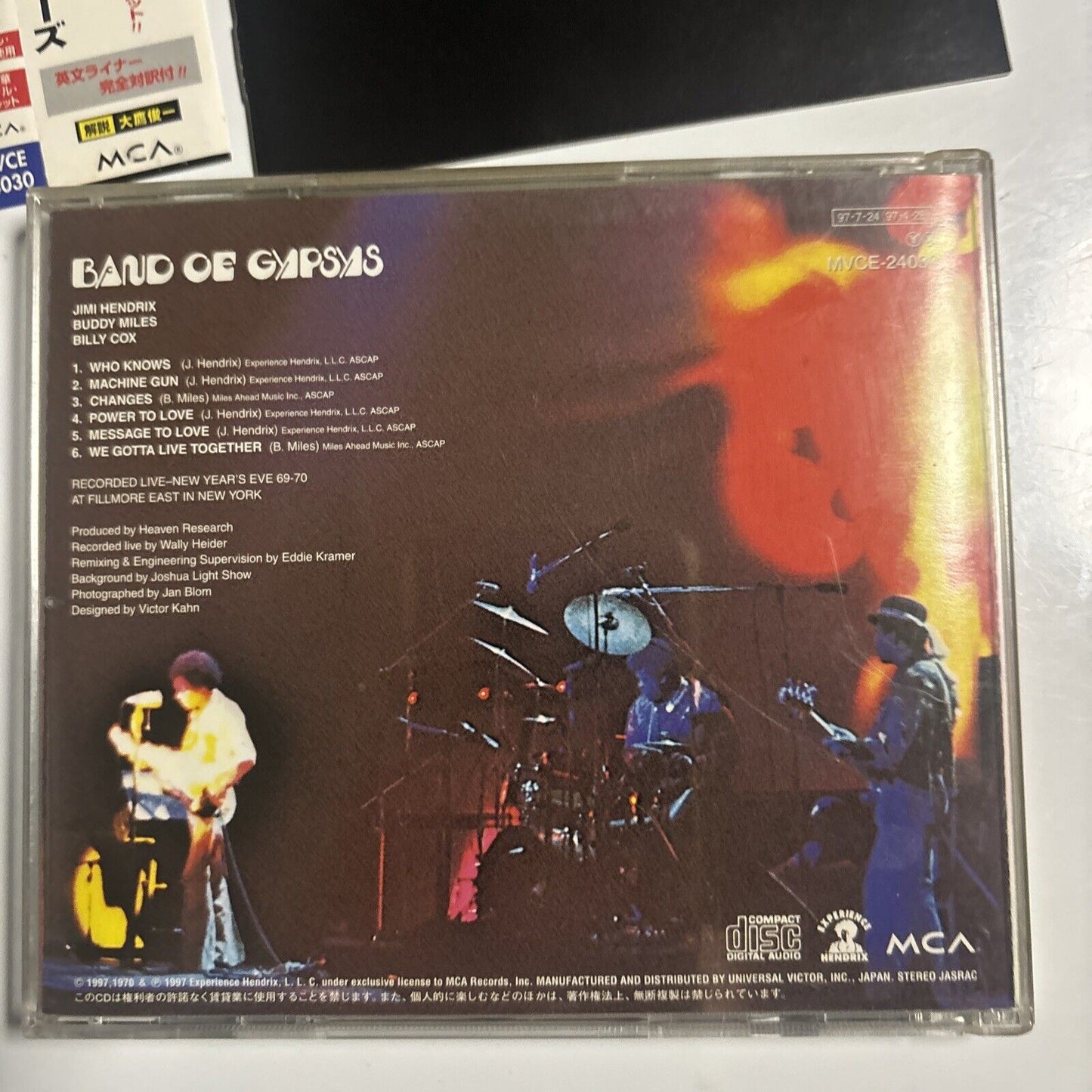Hendrix - Band Of Gypsys (CD, 1997) Japan MVCE-24030 Obi