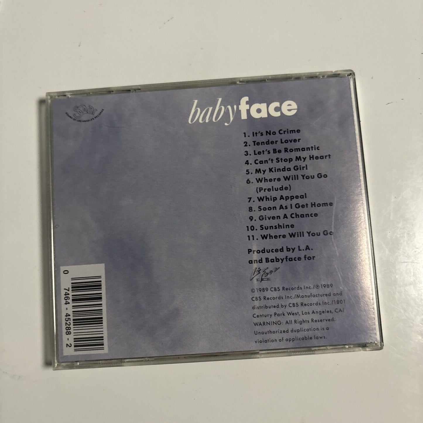Babyface - Tender Lover (CD, 1989) ZK 45288
