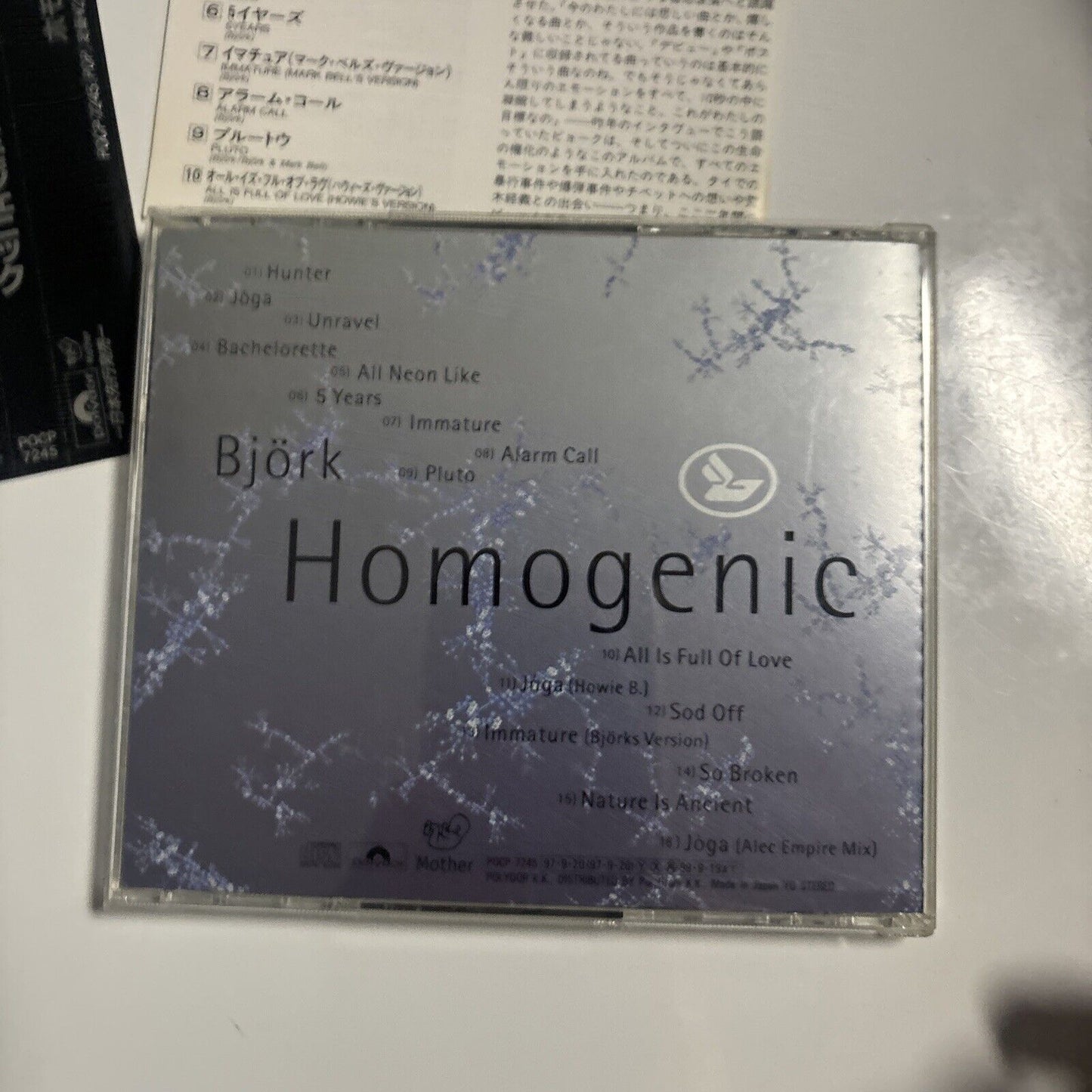 Björk - Homogenic (CD, 1997) Japan Pocp-7245 Obi