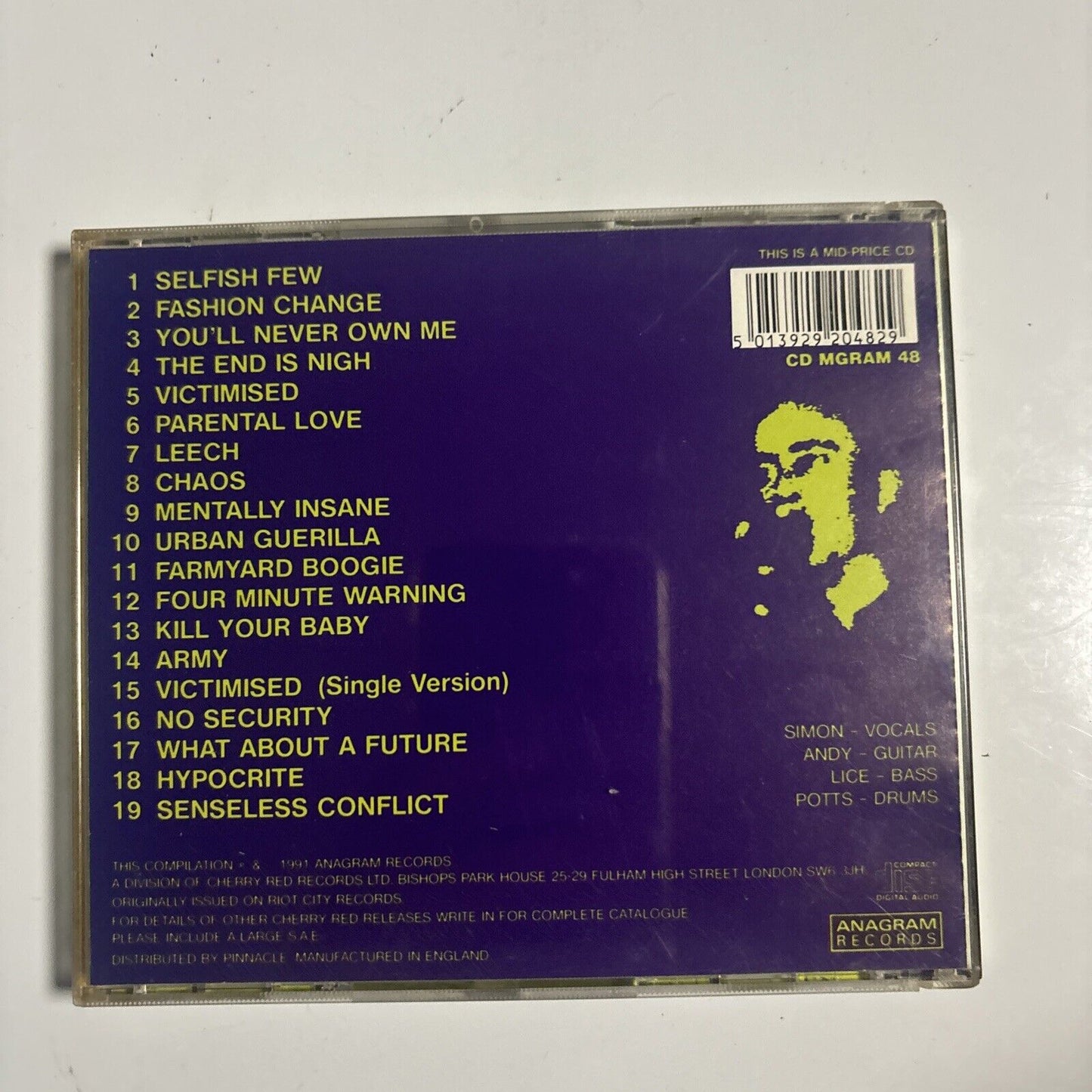 Chaos UK - Total Chaos - The Singles Collection (CD, 1998) Japan MGRAM 48 Rock