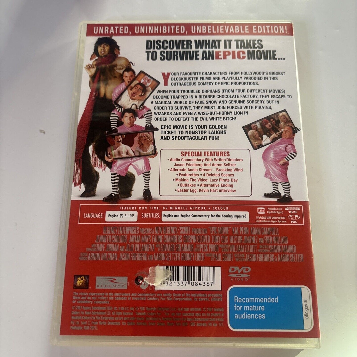 Epic Movie - Unrated (DVD, 2007) Region 4 Kal Penn, Jennifer Coolidge