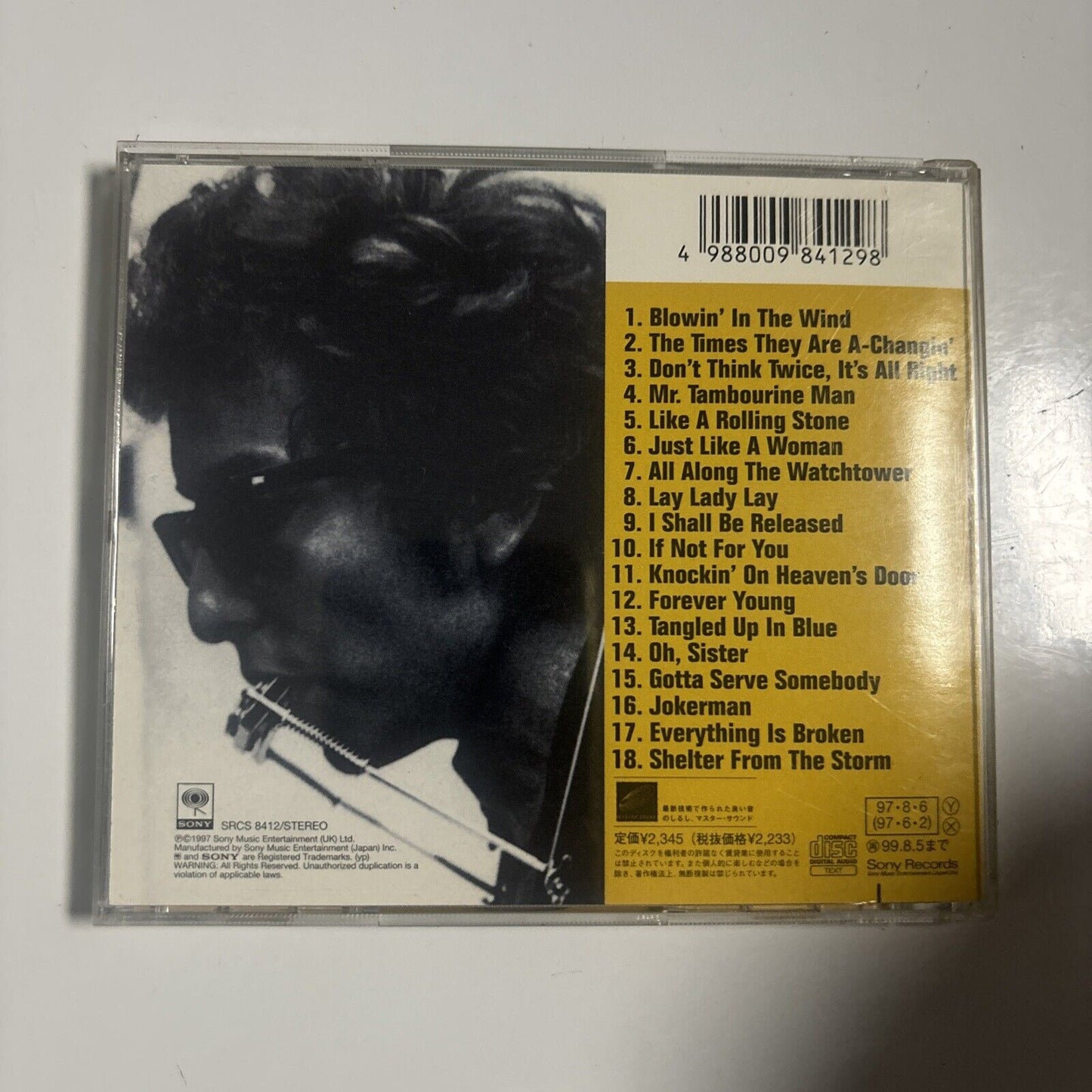 Bob Dylan - The Best Of Bob Dylan (CD, 1997) Japan SRCs-8412