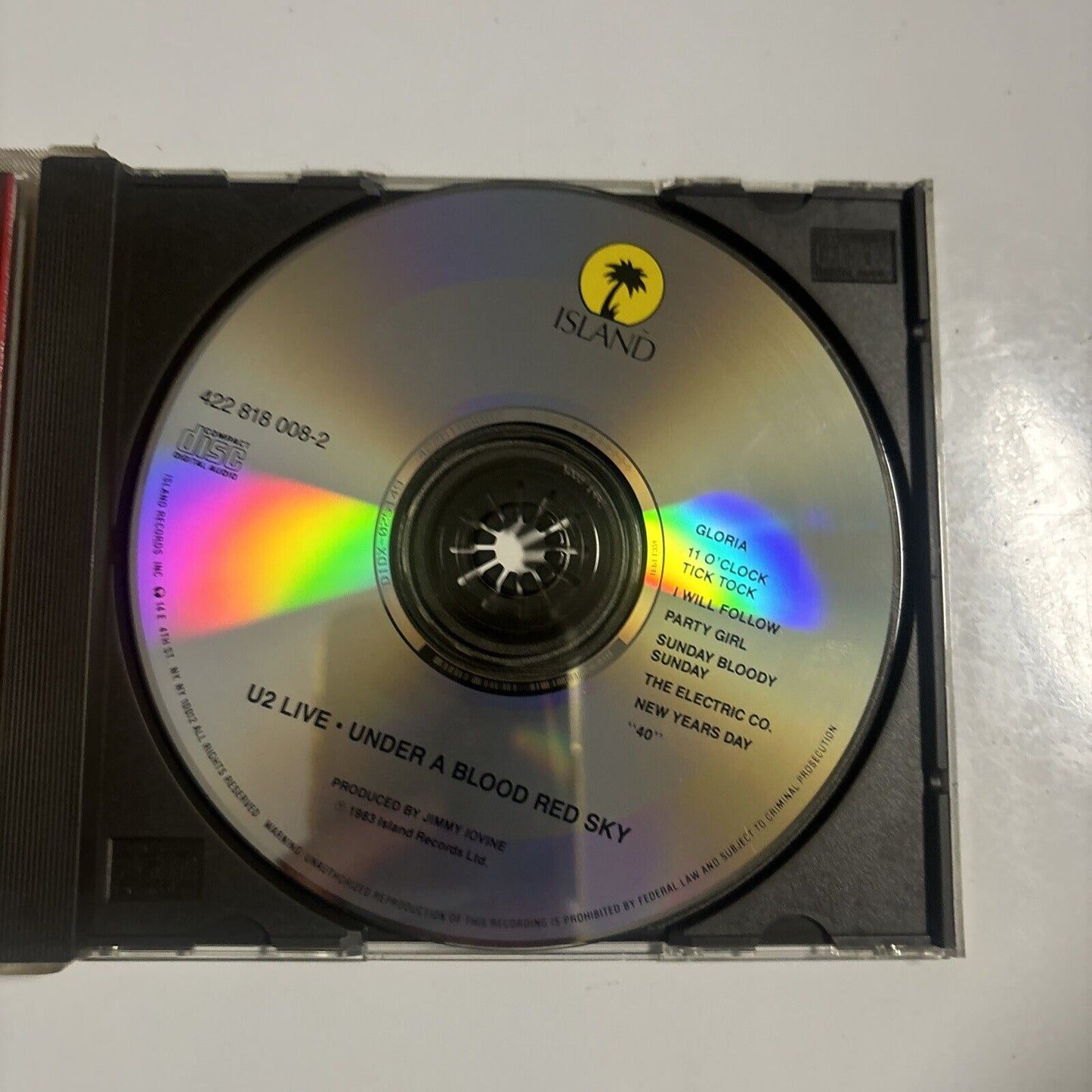 U2 - Live "Under A Blood Red Sky" (CD, 1983) Island Records