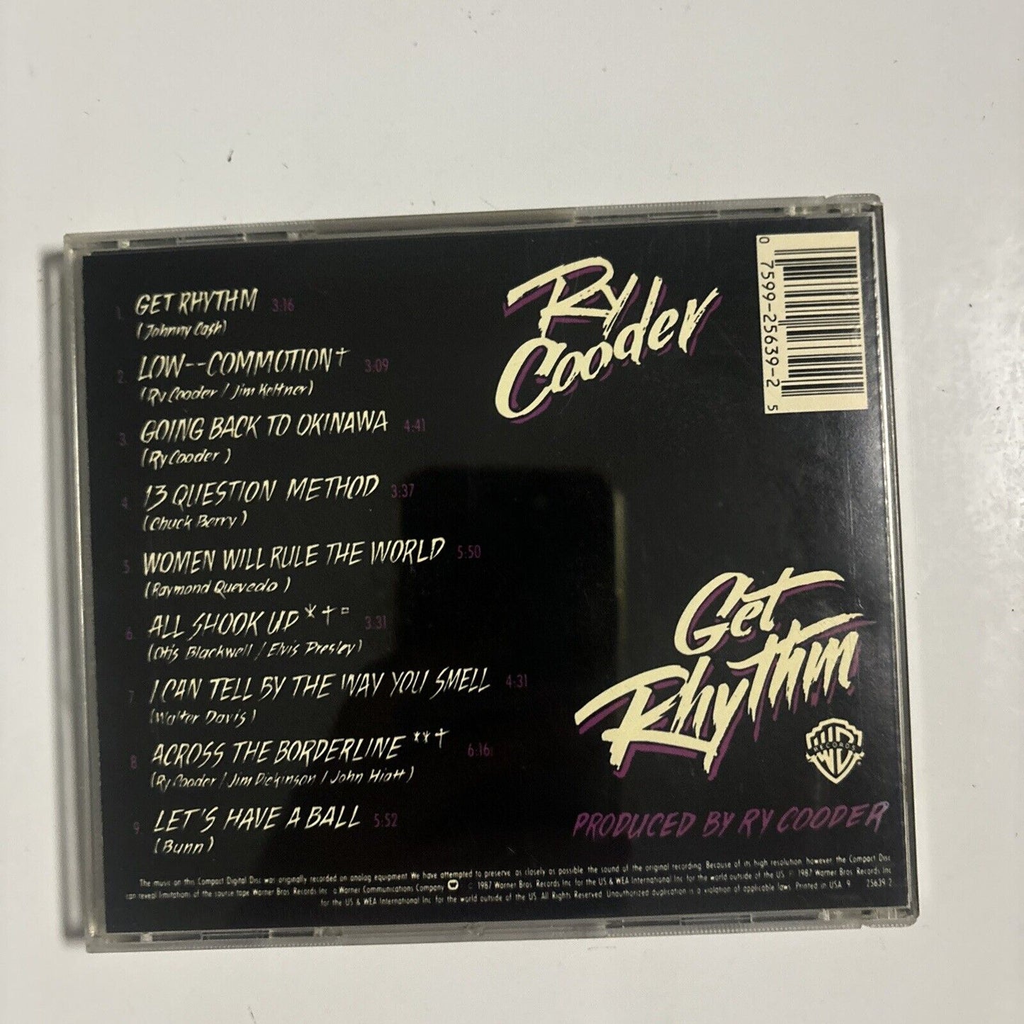 Ry Cooder - Get Rhythm (CD, 1987) Warner Bros. Records 925 639-2