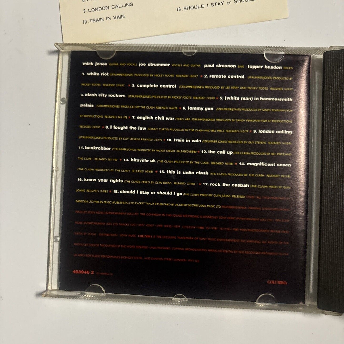 The Clash - The Singles (CD, 1991) Columbia 468946 2