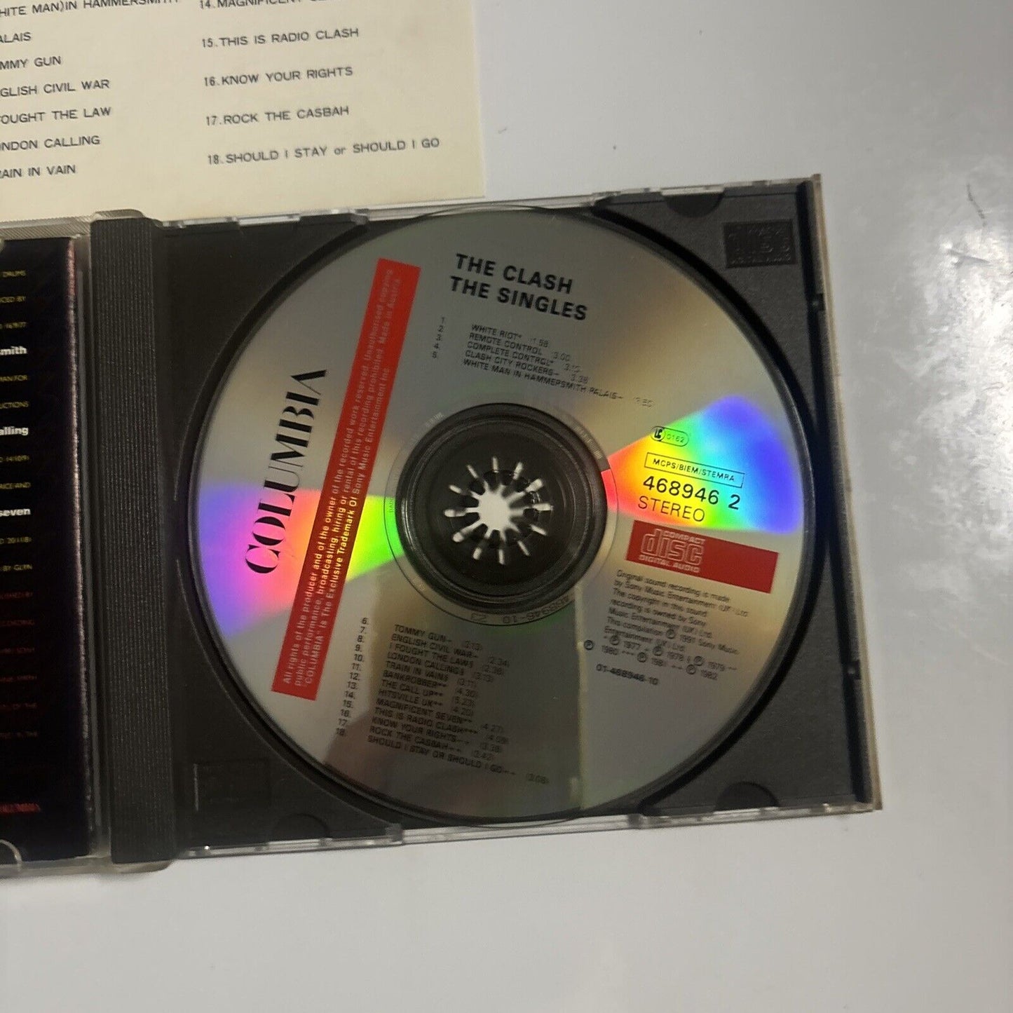 The Clash - The Singles (CD, 1991) Columbia 468946 2
