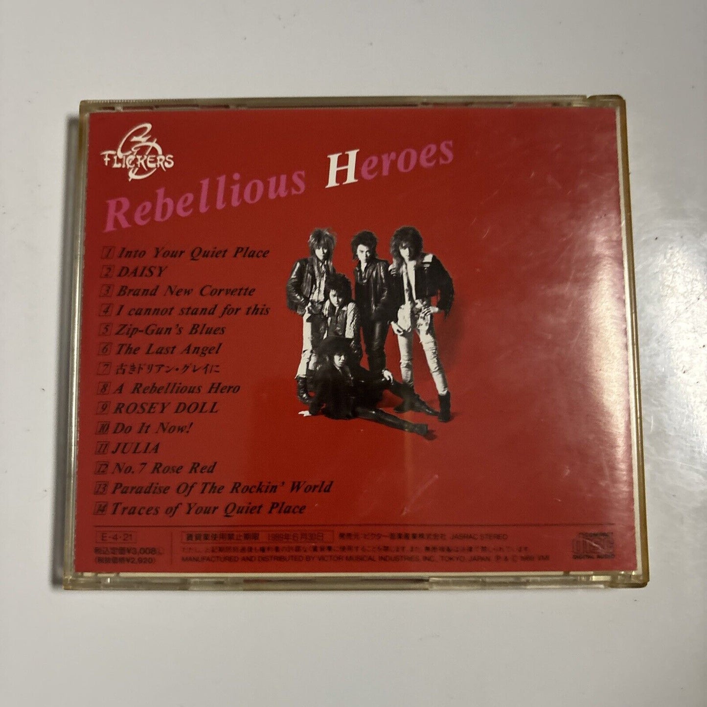 G.D. Flickers - Rebellious Heroes (CD, 1989) Japan vdr-1598
