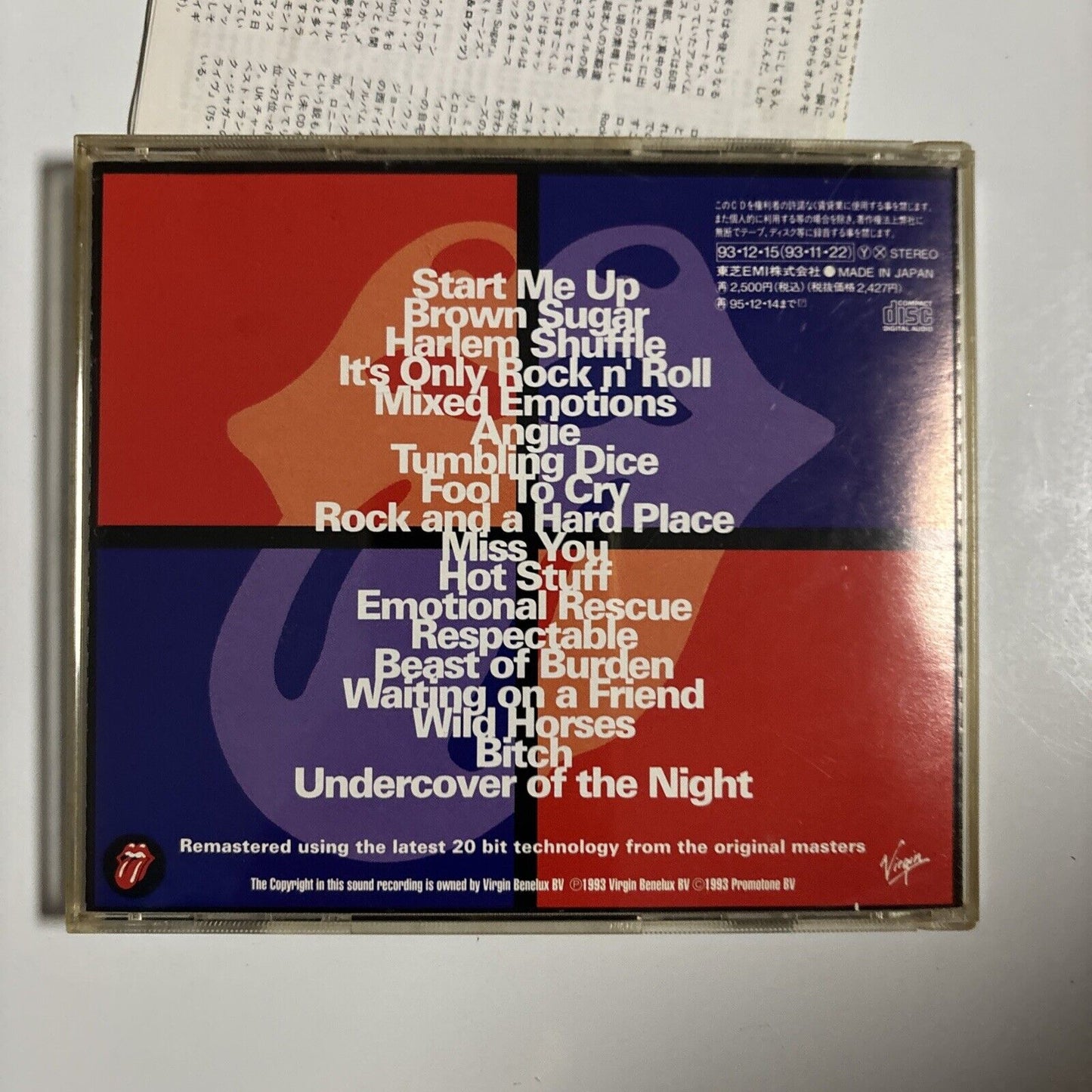 The Rolling Stones - Jump Back (CD, 1993) Japan vjcp-25084