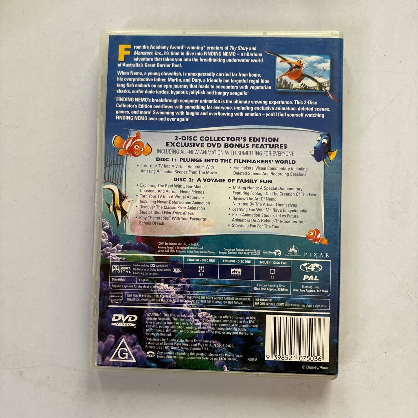 Finding Nemo - 2-Disc Collector's Edition (DVD, 2003) Region 4
