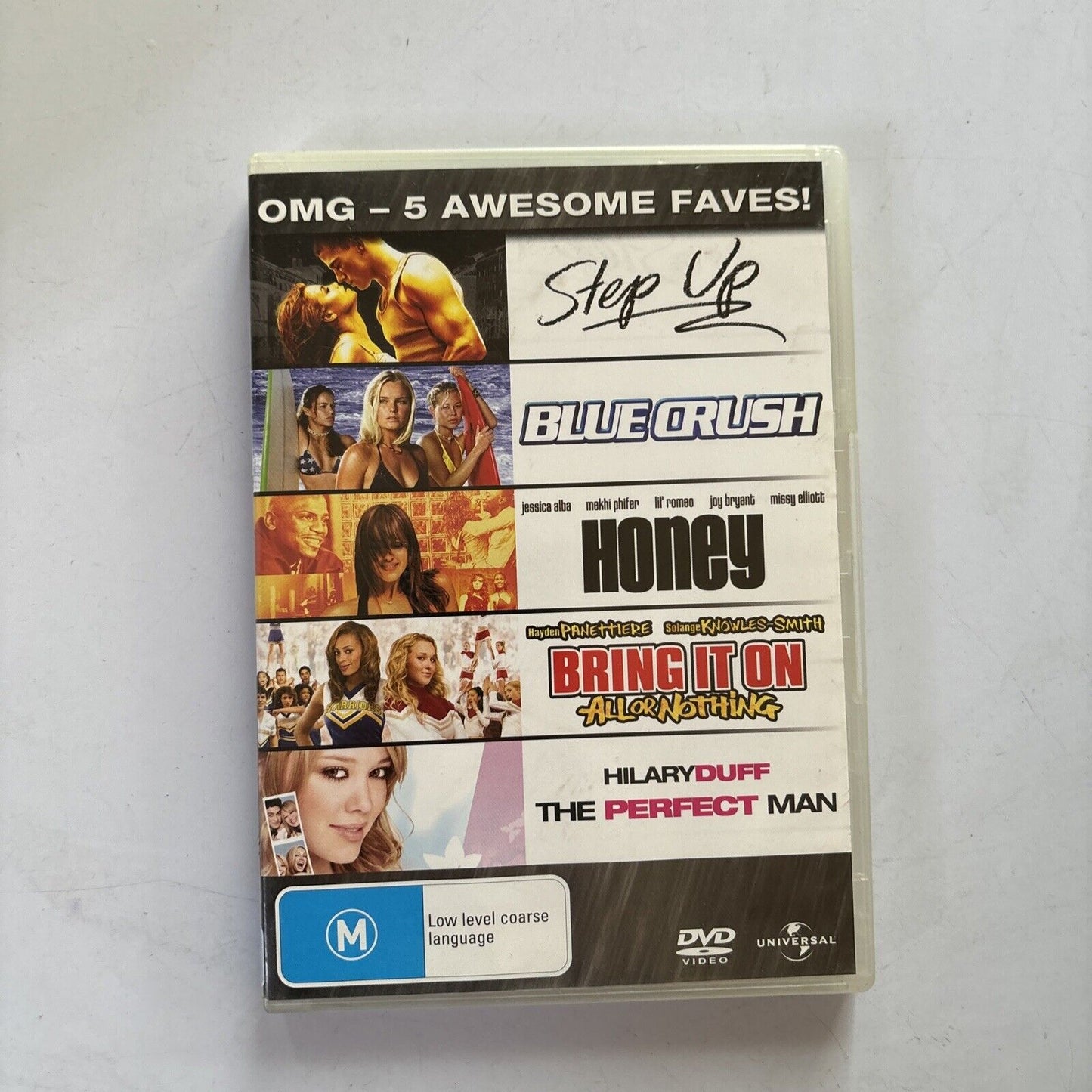 Step Up, Blue Crush, Honey, Bring It In All Our Nothing, Perfect Man DVD Region4