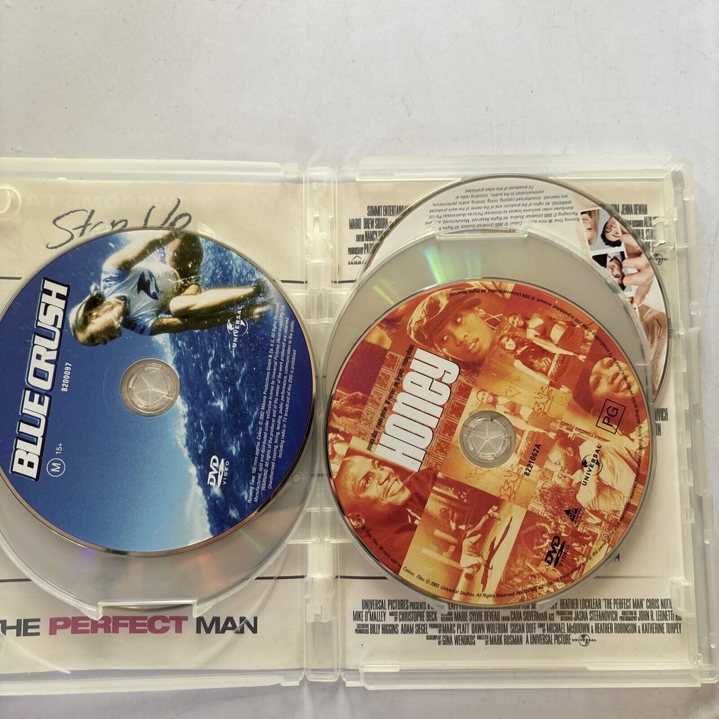 Step Up, Blue Crush, Honey, Bring It In All Our Nothing, Perfect Man DVD Region4