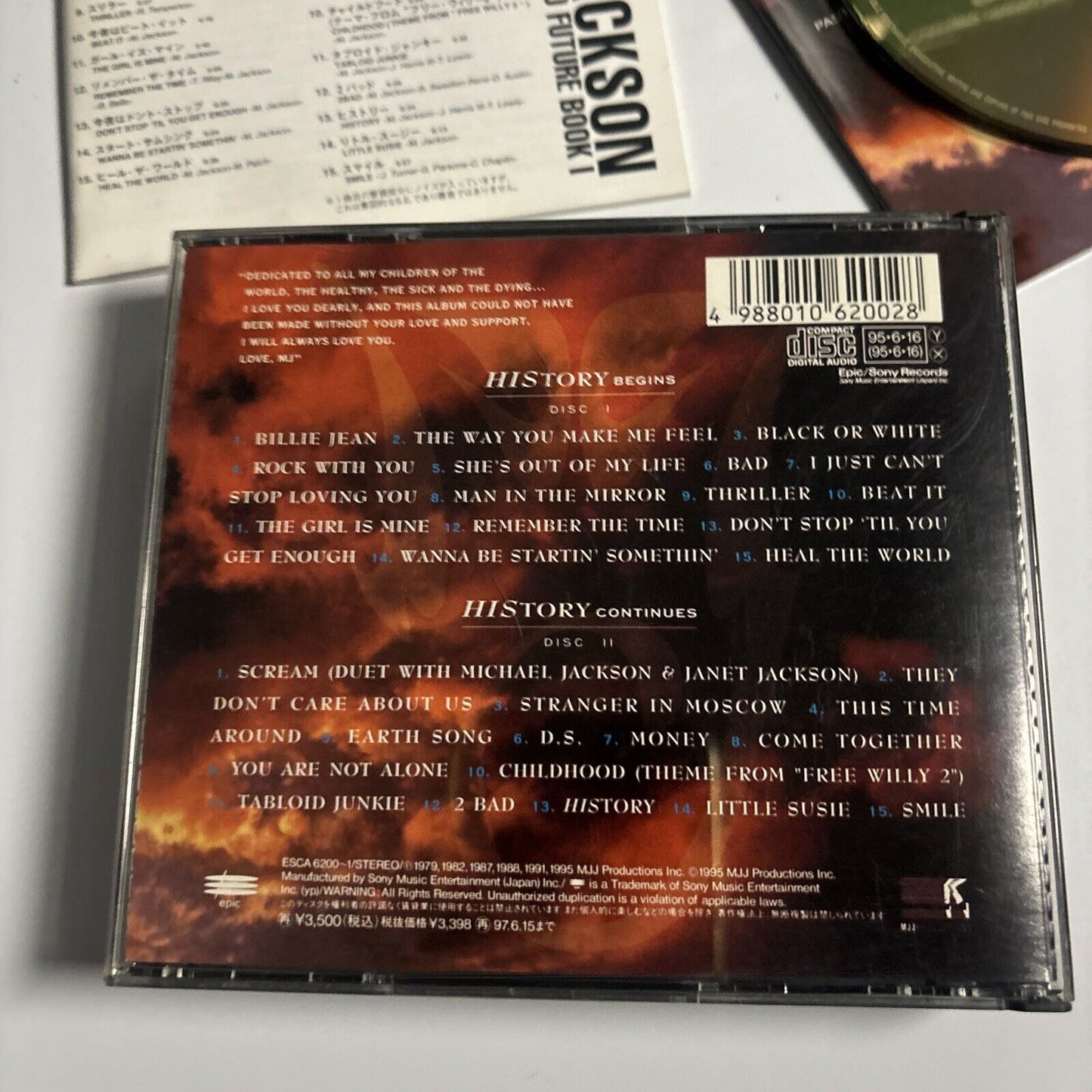 Michael Jackson - HIStory - Past, Present And Future - Book I (CD, 1995) Japan
