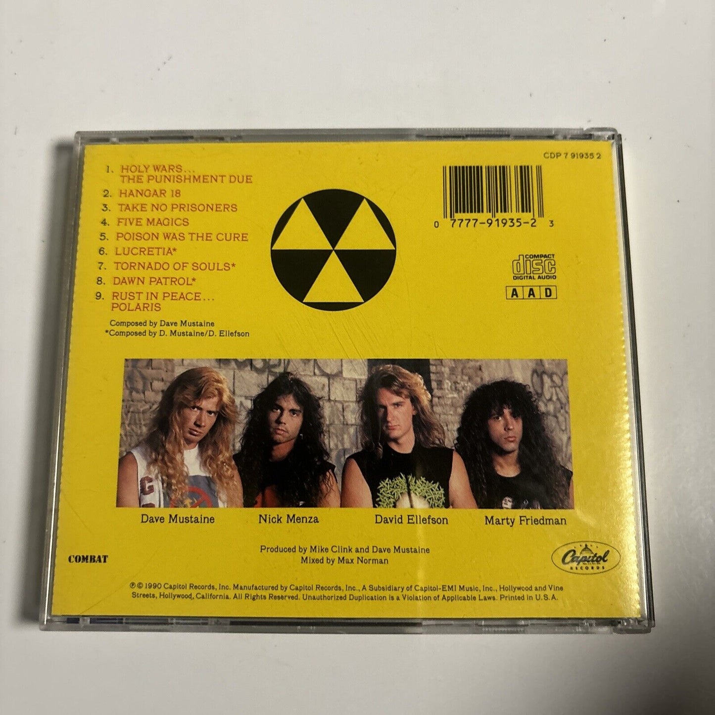 Megadeth - Rust In Peace (CD, 1990) Capitol Records CDP 7 91935 2