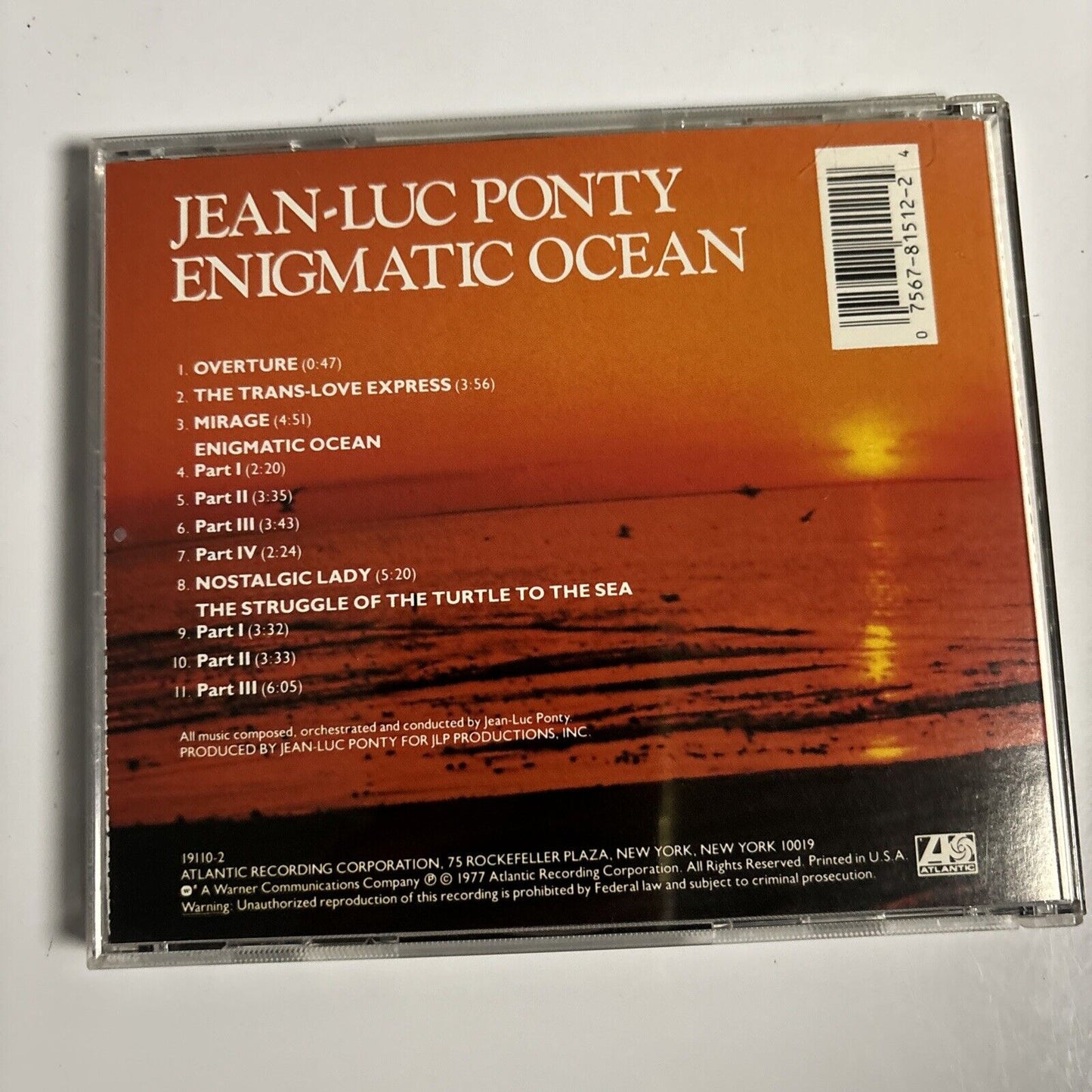 Jean-Luc Ponty - Enigmatic Ocean (CD, 1977) 19110-2