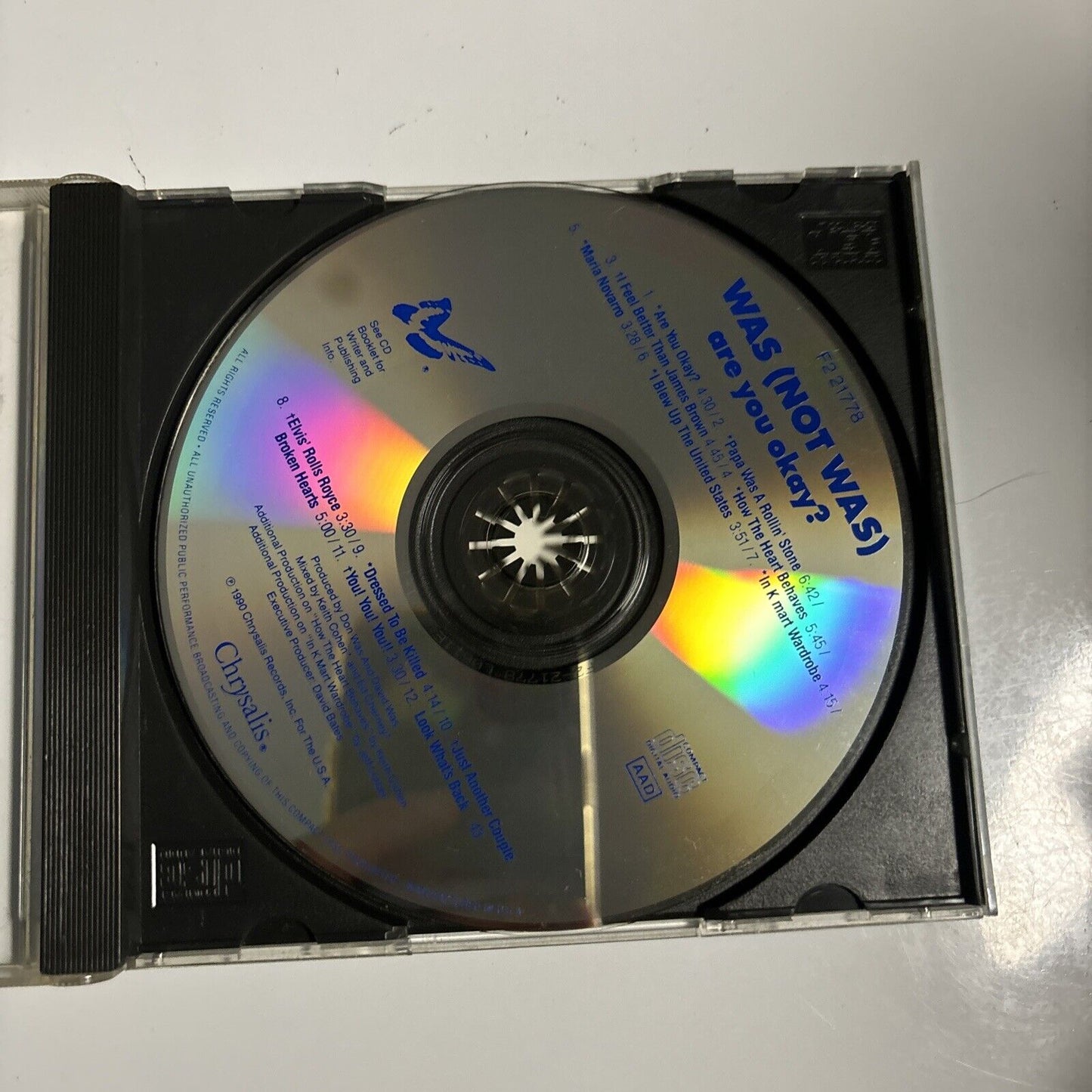 Was (Not Was) - Are You Okay? (CD, 1990) F2 21778