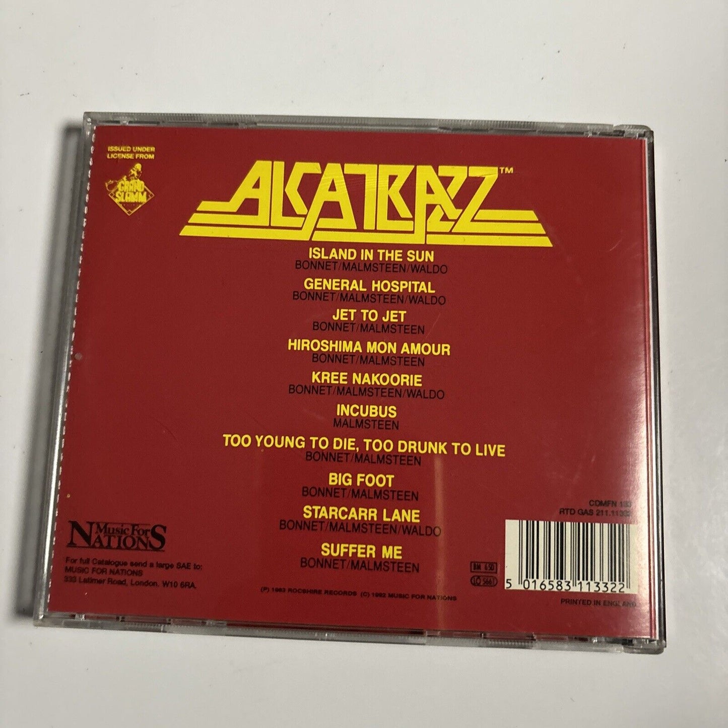 Alcatrazz - No Parole From Rock 'N' Roll (CD, 1992) Music For Nations CDMFN 133
