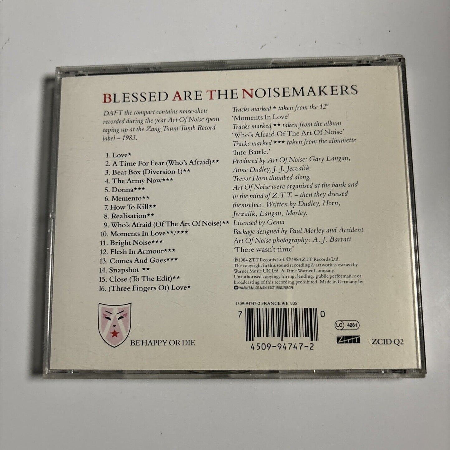 Art Of Noise - Daft (CD, 1994) Electronic ZTT