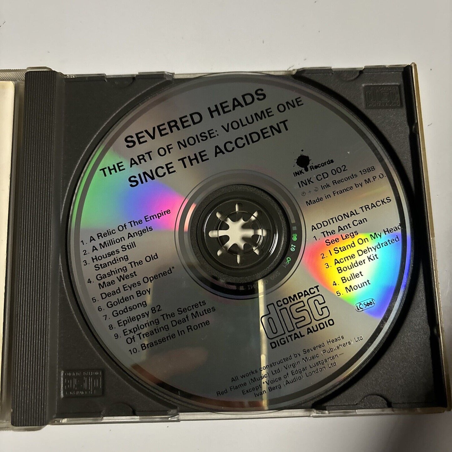 Severed Heads - Since The Accident (CD, 1988) Electronic Ink Records INK CD002