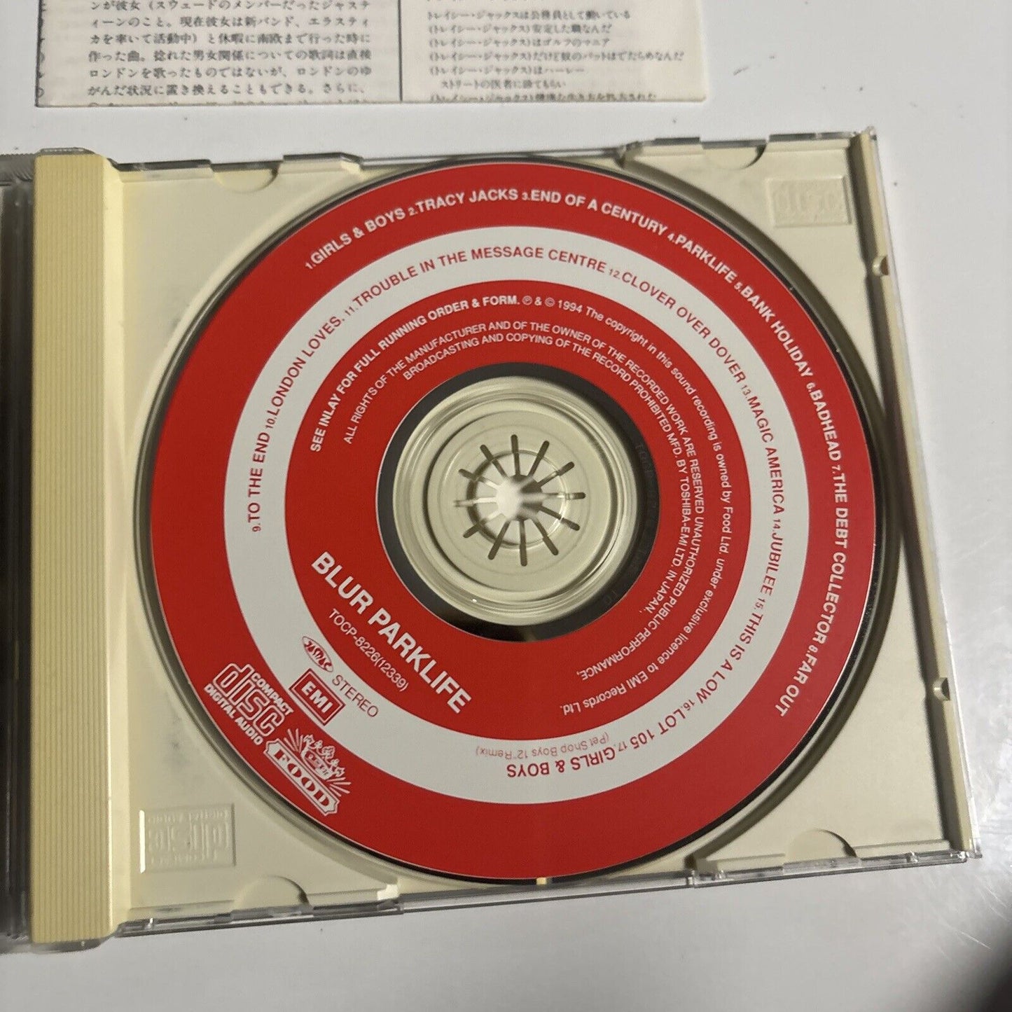 Blur - Park Life (CD, 1994) Japan EMI tocp-8226