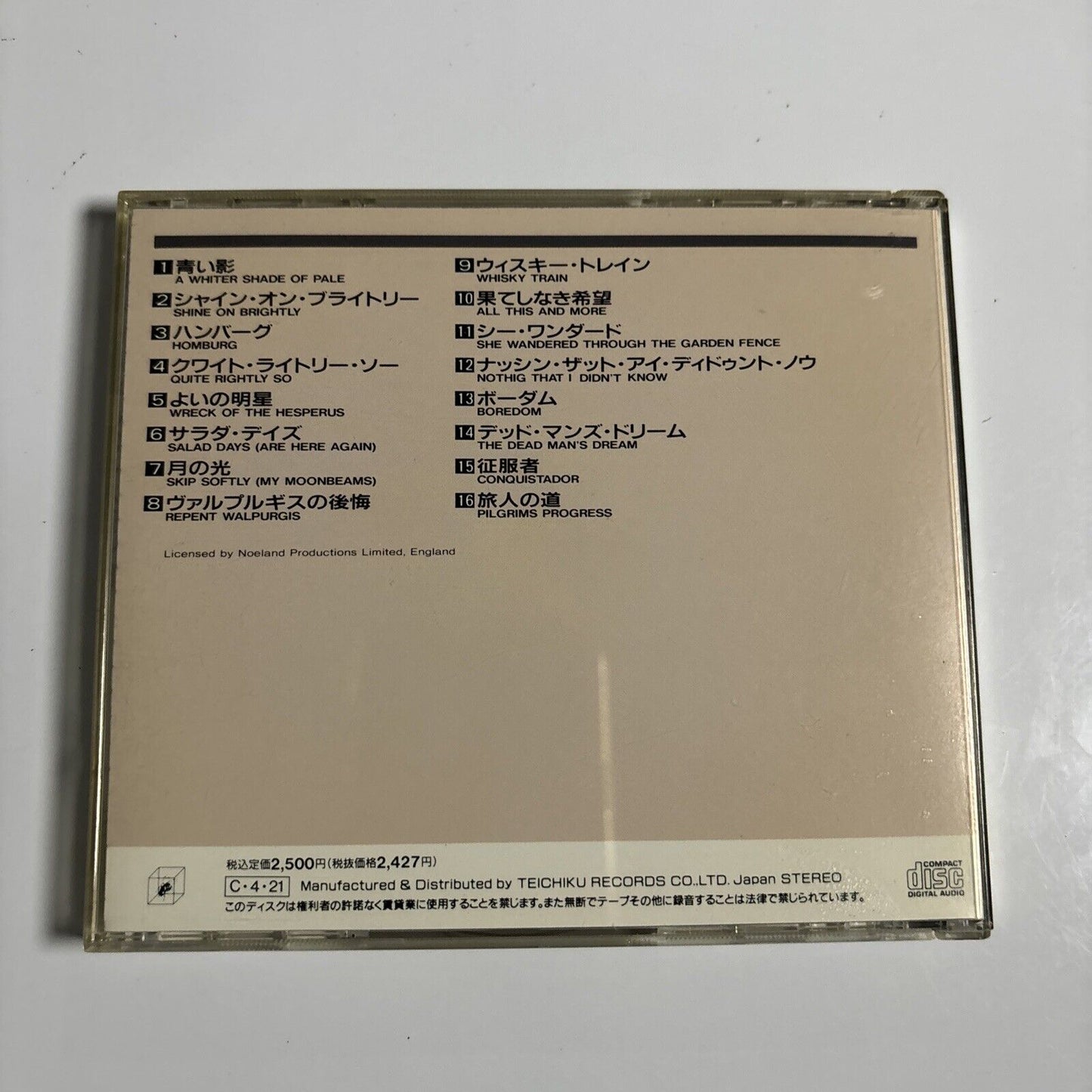 Procol Harum - Best Hits 16 (CD, 1990) Japan tecp-25244