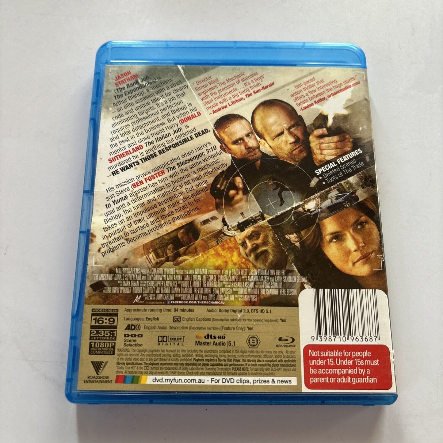 The Mechanic (Blu-ray, 2011) Jason Statham, Donald Sutherland Region B
