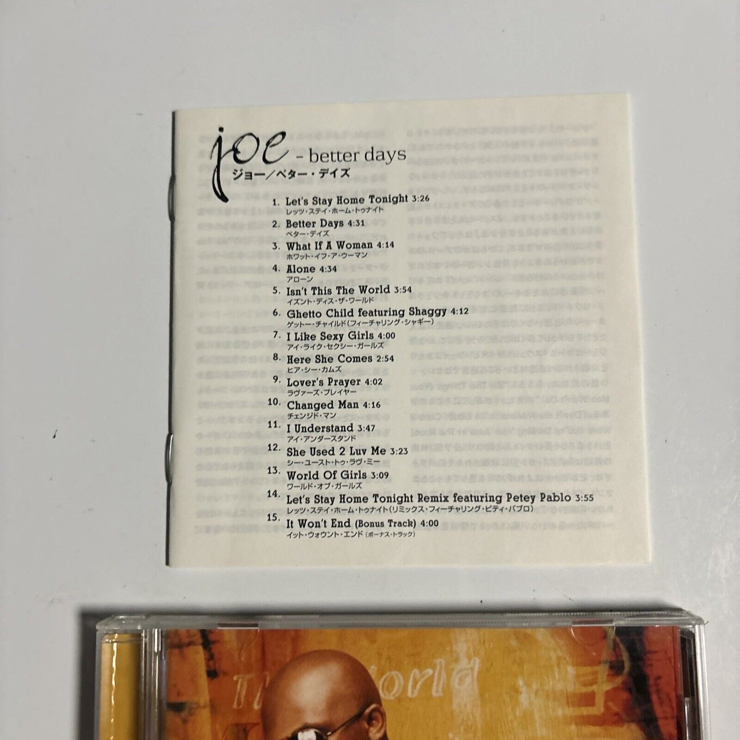 Joe - Better Days [Japan Bonus Track] (CD, 2001) Japan zjci-10048